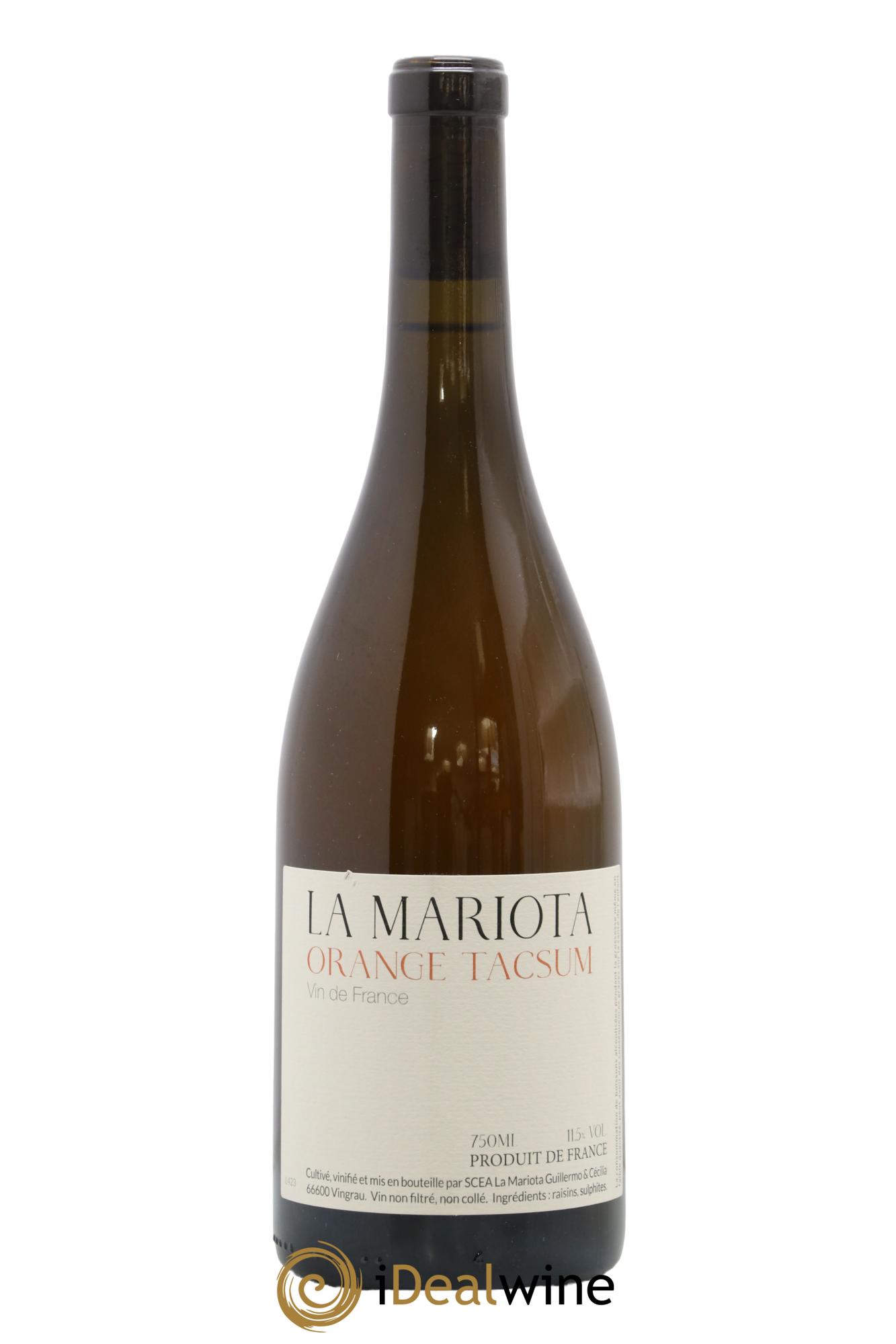 Vin de France Orange Tacsum La Mariota 2023 - Lot de 1 bouteille - 0