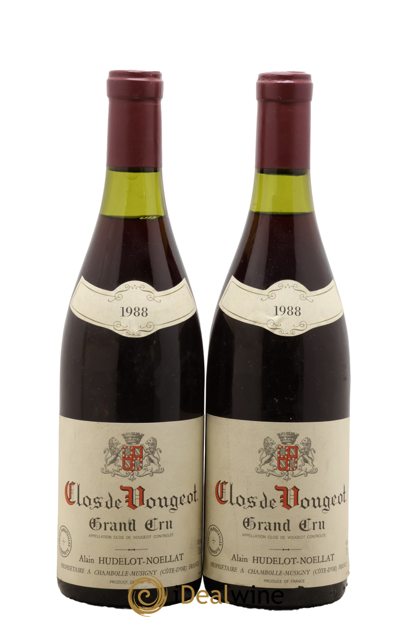 Clos de Vougeot Grand Cru Hudelot-Noëllat 1988 - Lot de 2 bouteilles - 0