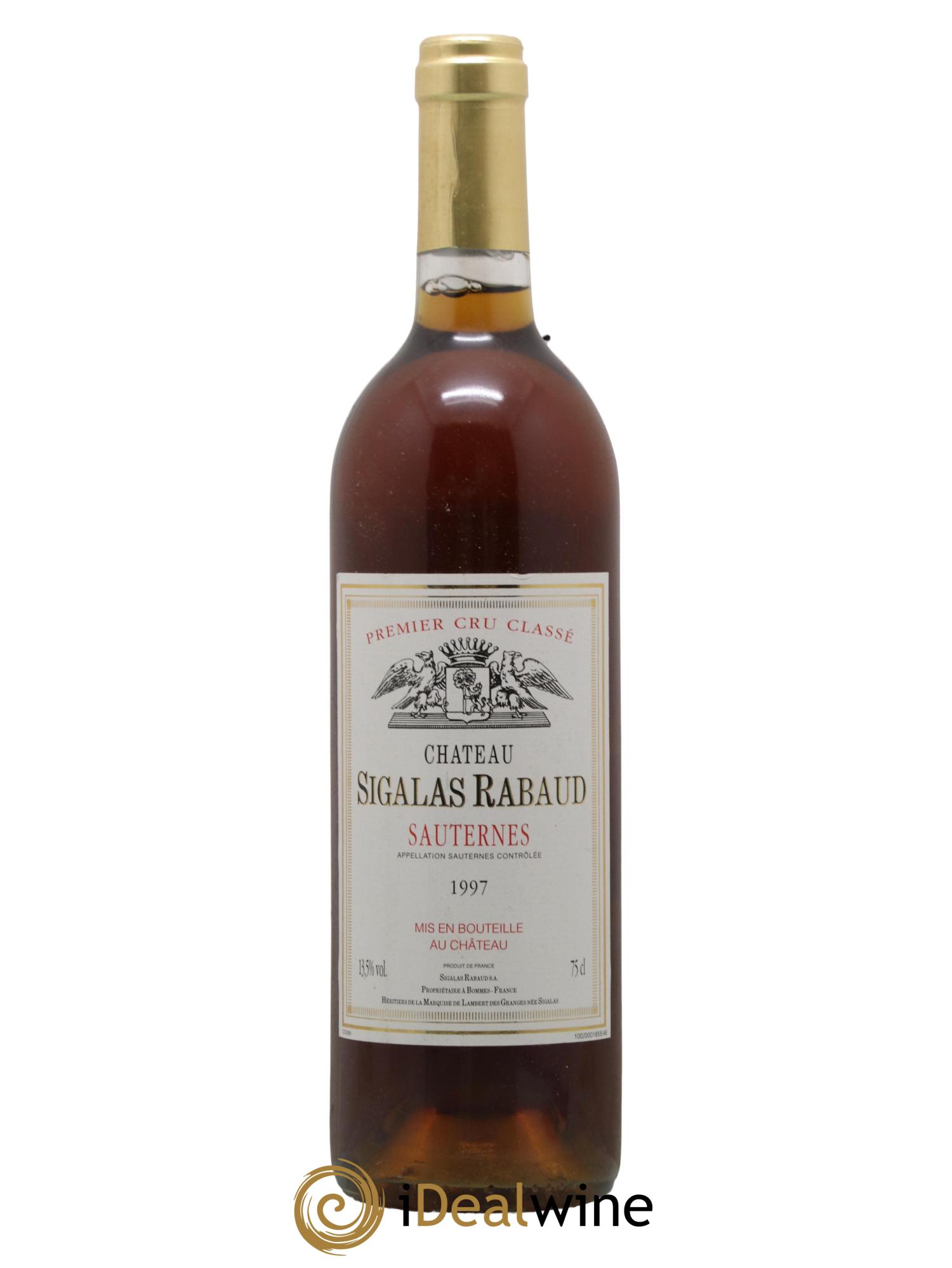 Château Sigalas Rabaud 1er Grand Cru Classé 1997 - Posten von 1 Flasche - 0