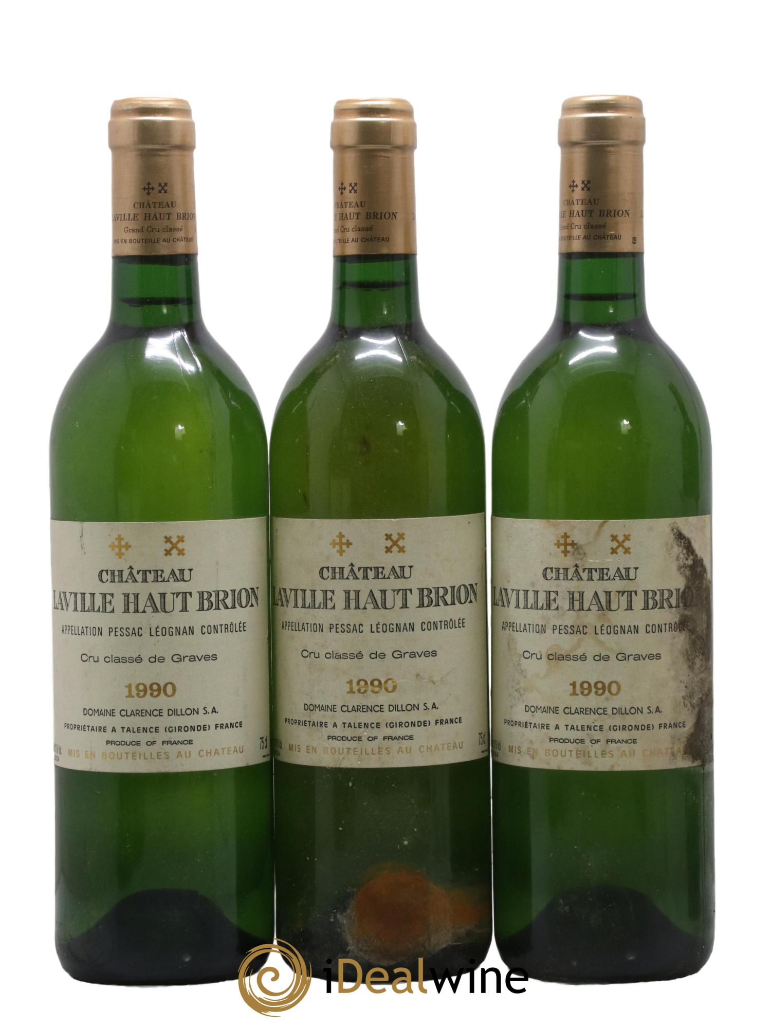 Château Laville Haut-Brion Cru Classé de Graves 1990 - Lot de 3 bouteilles - 0