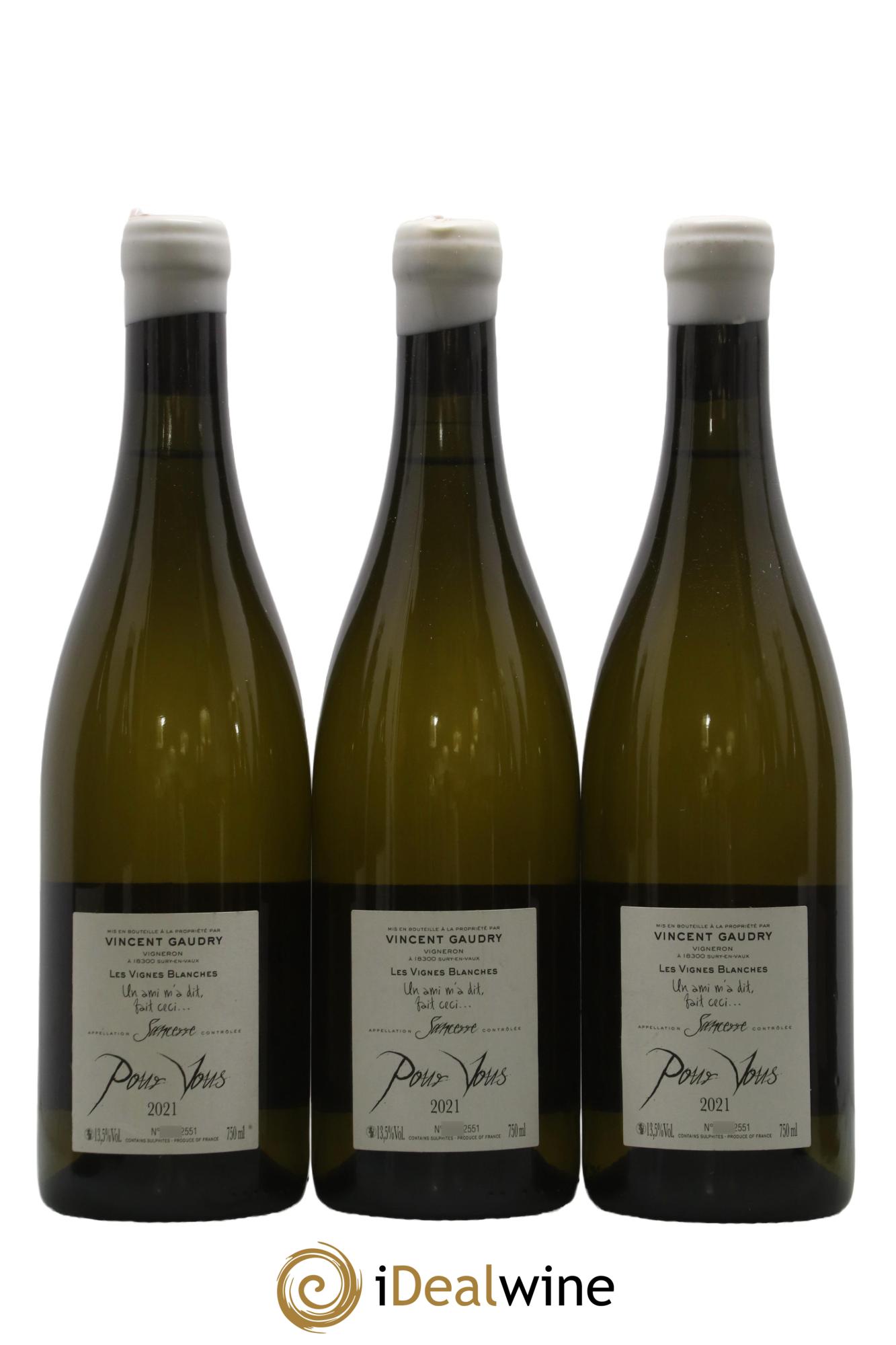 Sancerre Pour Vous Vincent Gaudry 2021 - Lot de 3 bouteilles - 1