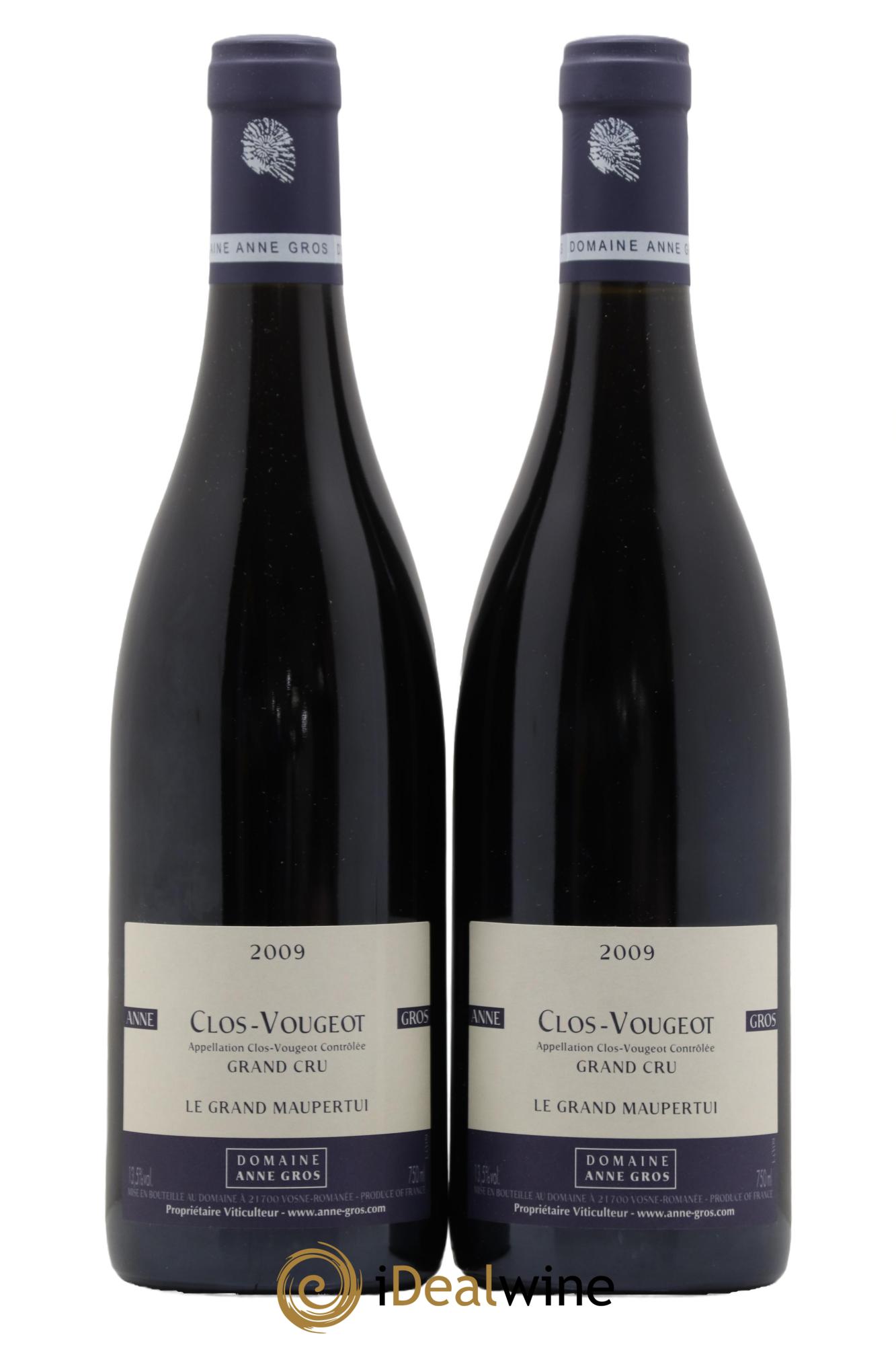 Clos de Vougeot Grand Cru Le Grand Maupertui Anne Gros 2009 - Lot de 2 bouteilles - 0