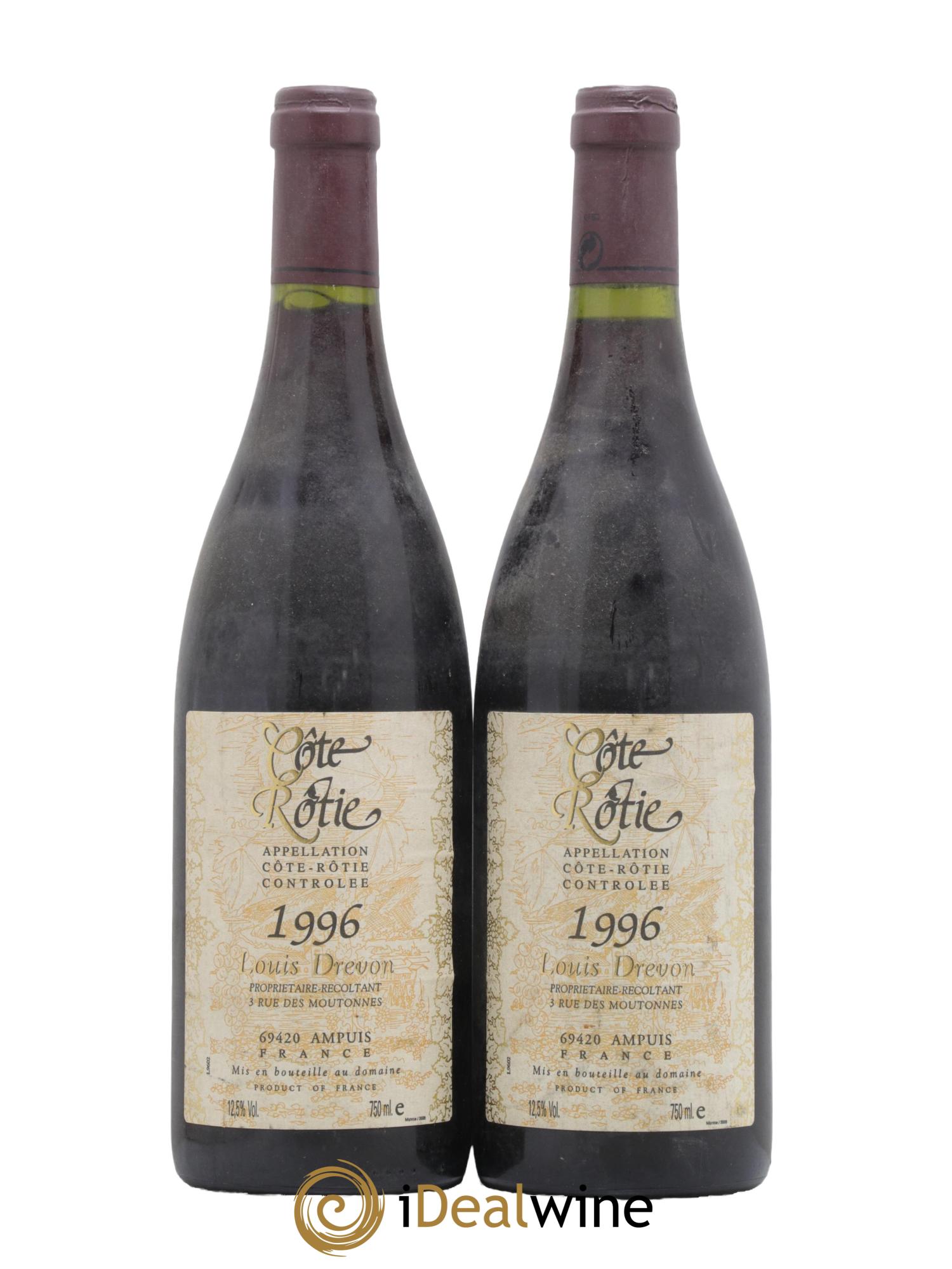 Côte-Rôtie Domaine Louis Devron 1996 - Posten von 2 Flaschen - 0