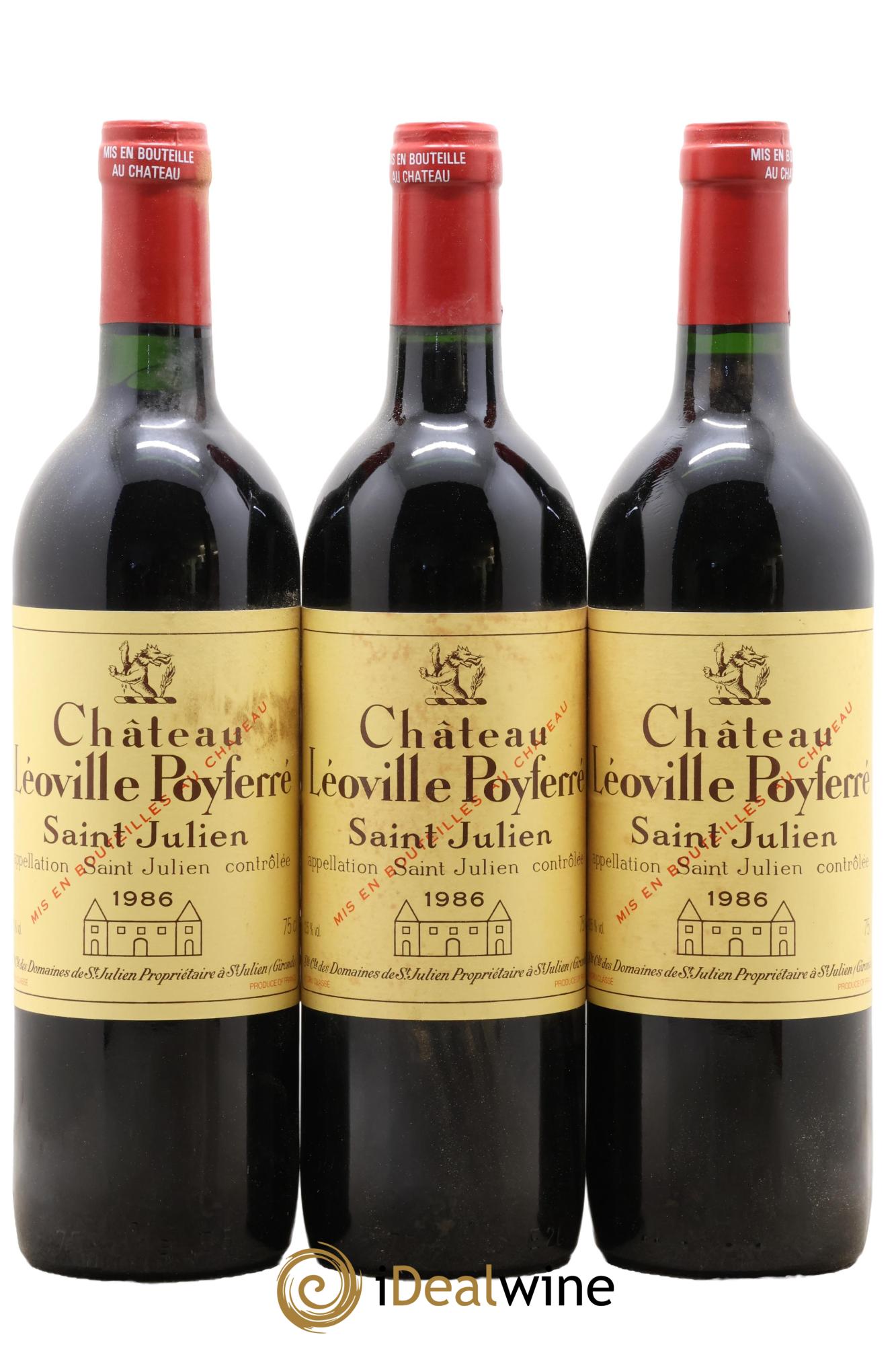 Château Léoville Poyferré 2ème Grand Cru Classé 1986 - Lot de 3 bouteilles - 0
