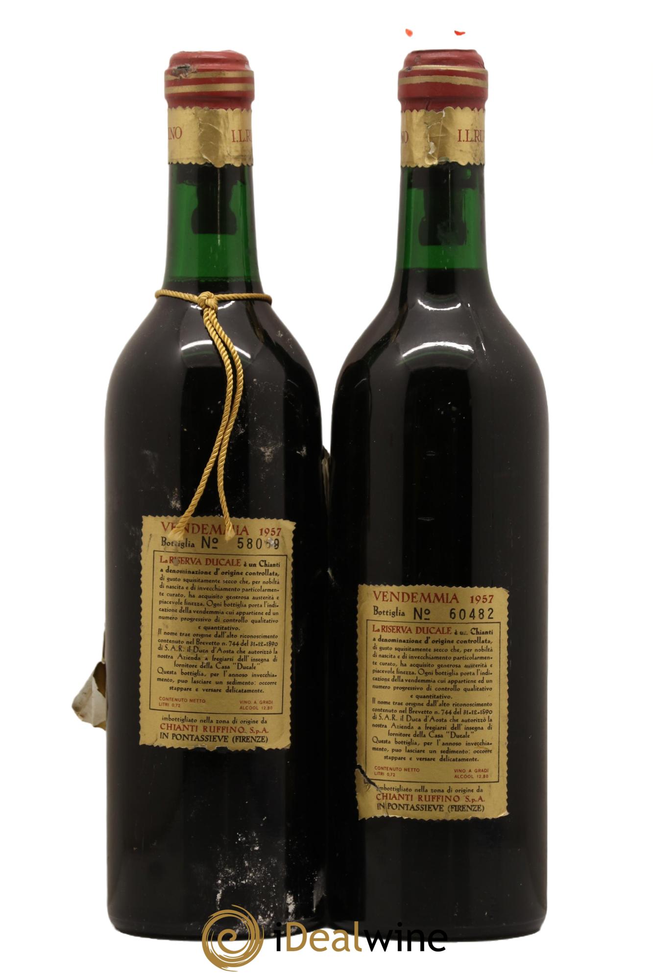 Chianti Classico DOCG Ruffino Ducale Riserva Oro 1957 - Lotto di 2 bottiglie - 1