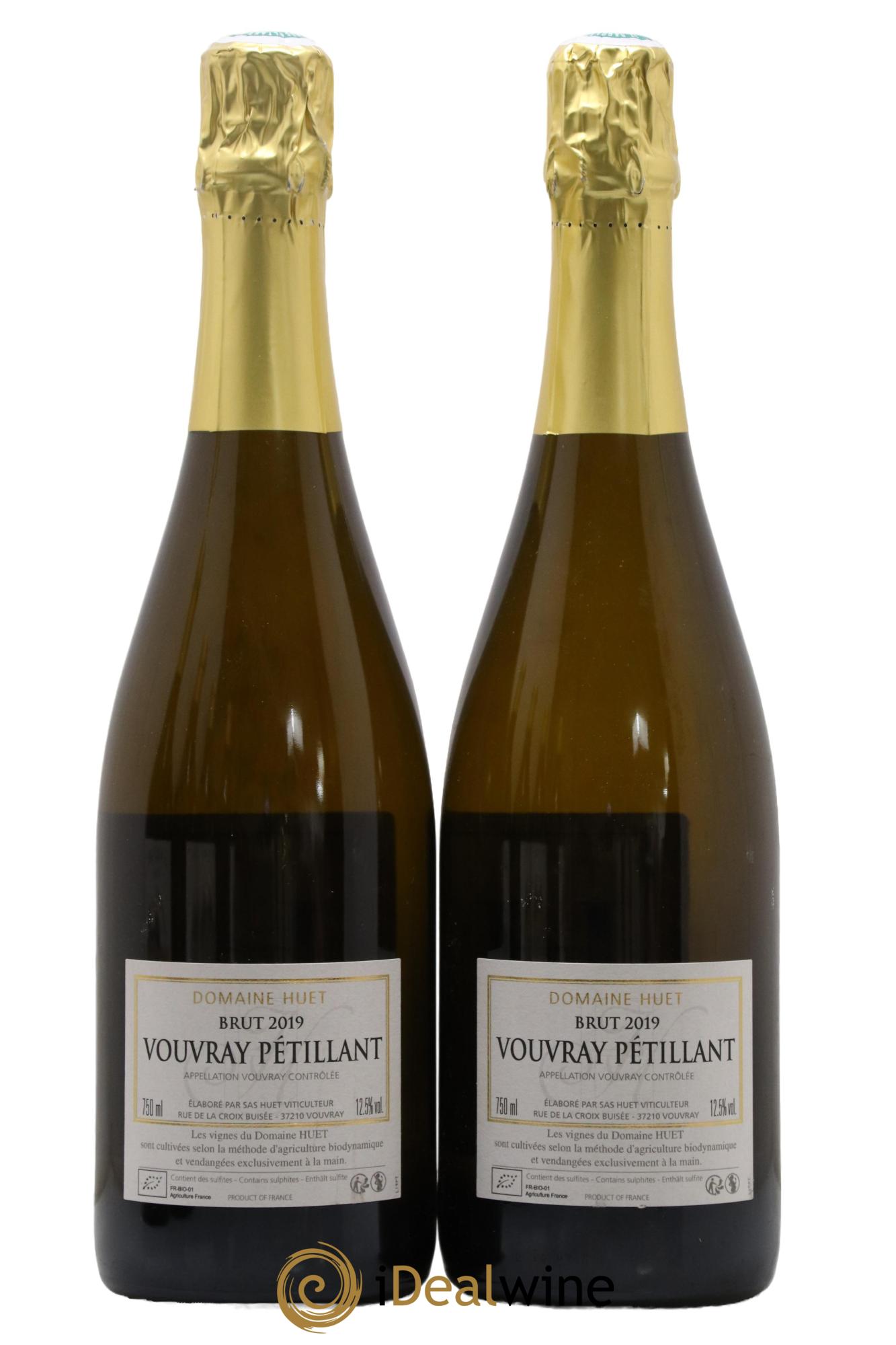 Vouvray Pétillant Brut Domaine Huet 2019 - Lot of 2 bottles - 1