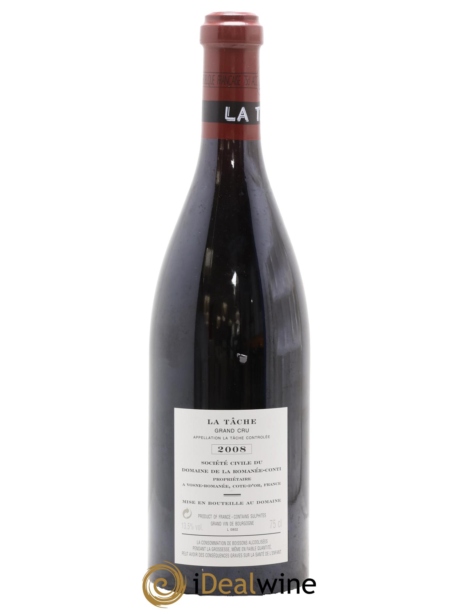 La Tâche Grand Cru Domaine de la Romanée-Conti 2008 - Lot of 1 bottle - 1