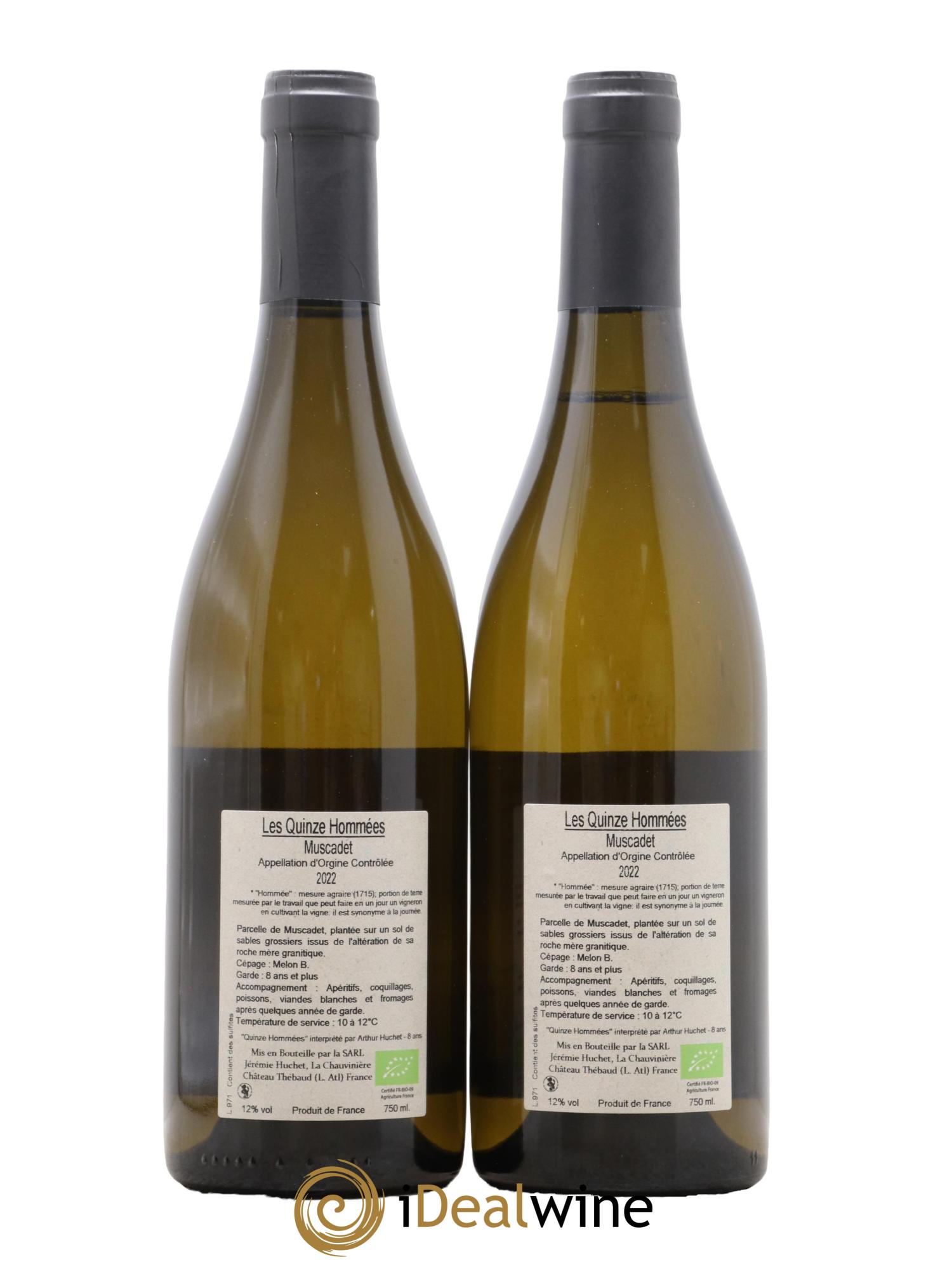 Muscadet Les Quinze Hommées  Domaine de la Chauvinière Jérémie Huchet 2022 - Lot de 2 bouteilles - 1