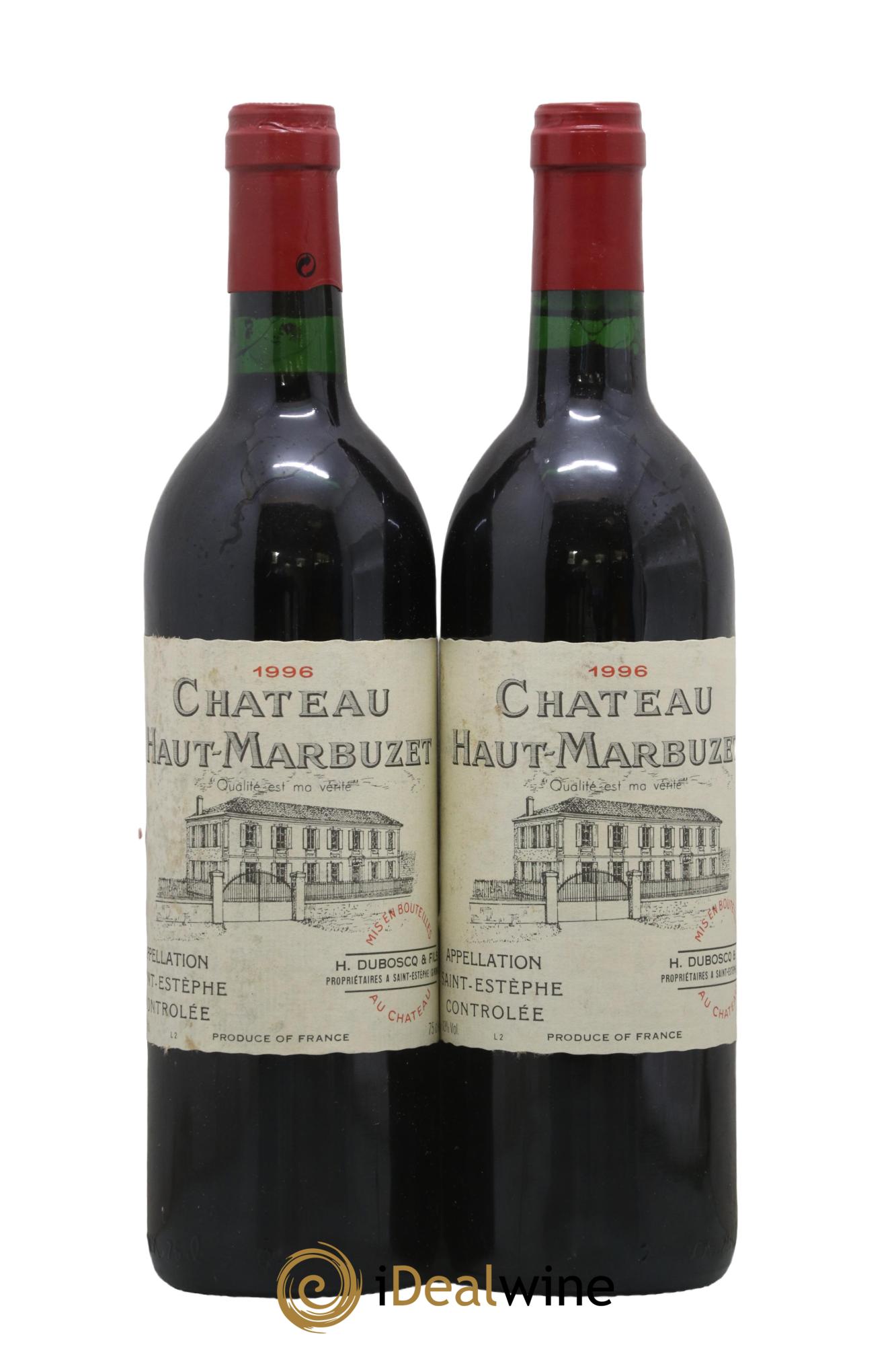 Château Haut Marbuzet 1996 - Lot de 2 bouteilles - 0