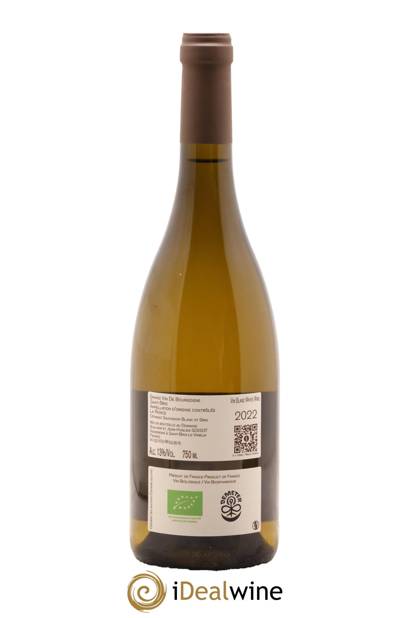 Saint-Bris La Ronce Goisot 2022 - Lot de 1 bouteille - 1