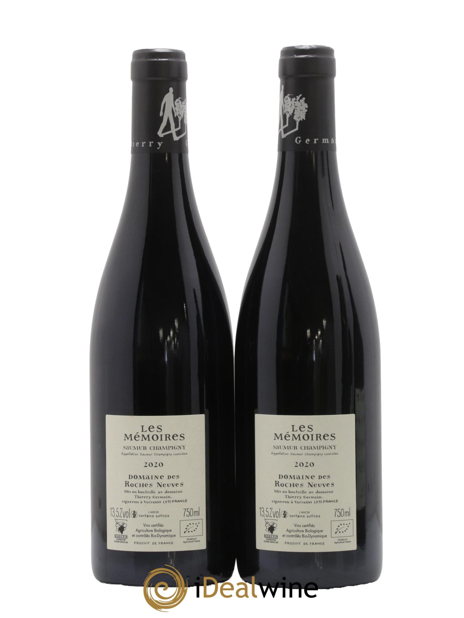 Saumur-Champigny Les Mémoires Domaine des Roches Neuves - Thierry Germain 2020 - Lot of 2 bottles - 1
