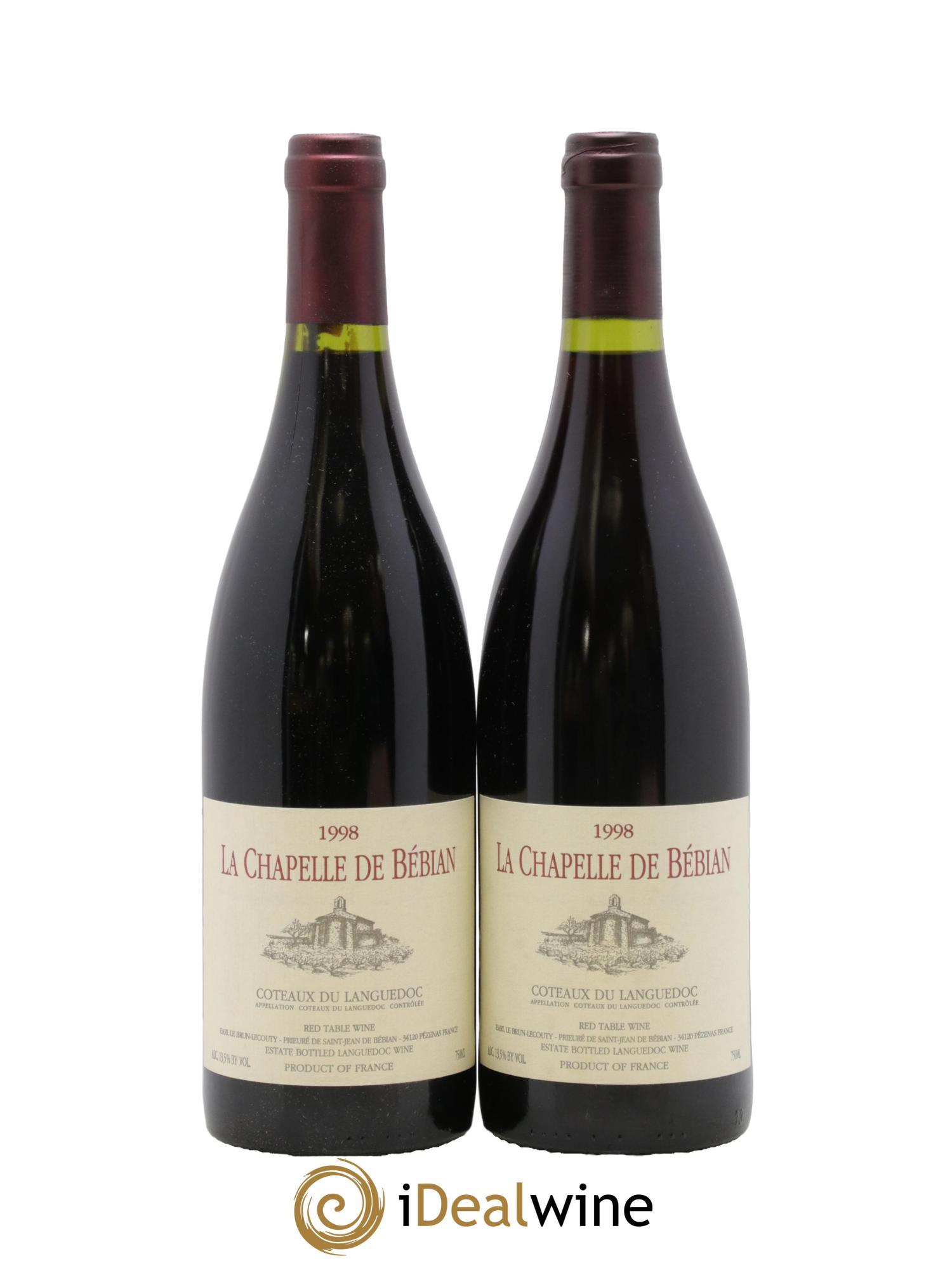 Languedoc La Chapelle De Bébian 1998 - Lot of 2 bottles - 0