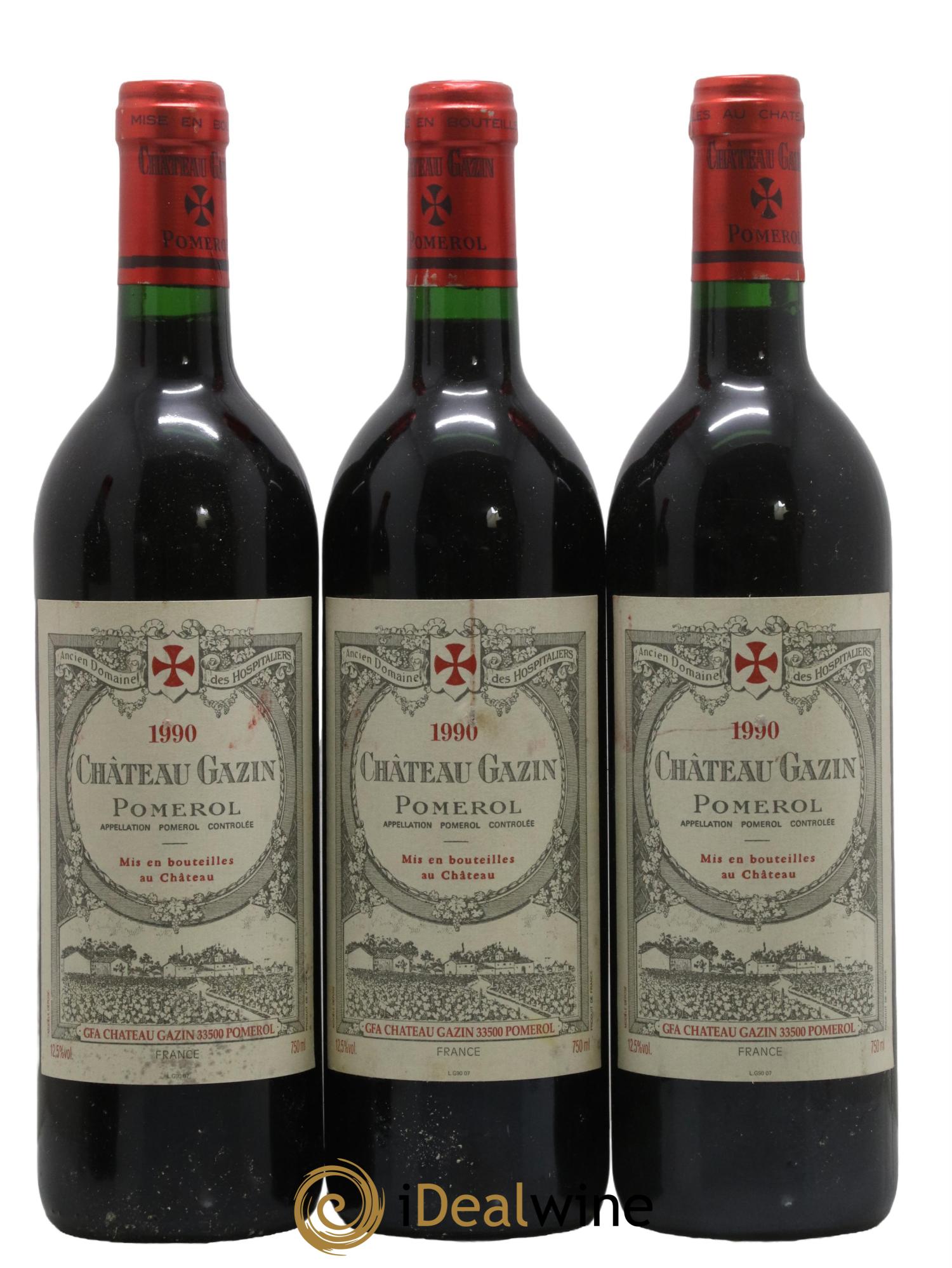 Château Gazin 1990 - Posten von 3 Flaschen - 0