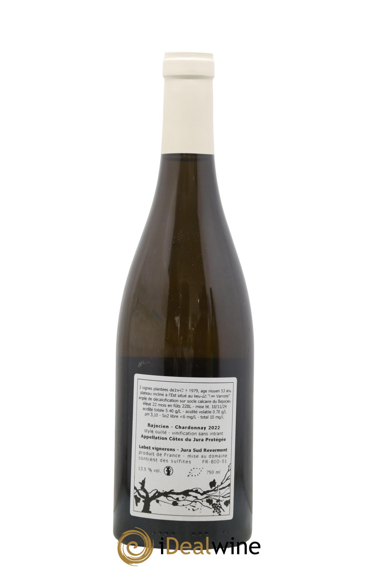 Côtes du Jura Chardonnay Bajocien Romain - Julien  - Charline Labet 2022 - Lot of 1 bottle - 1