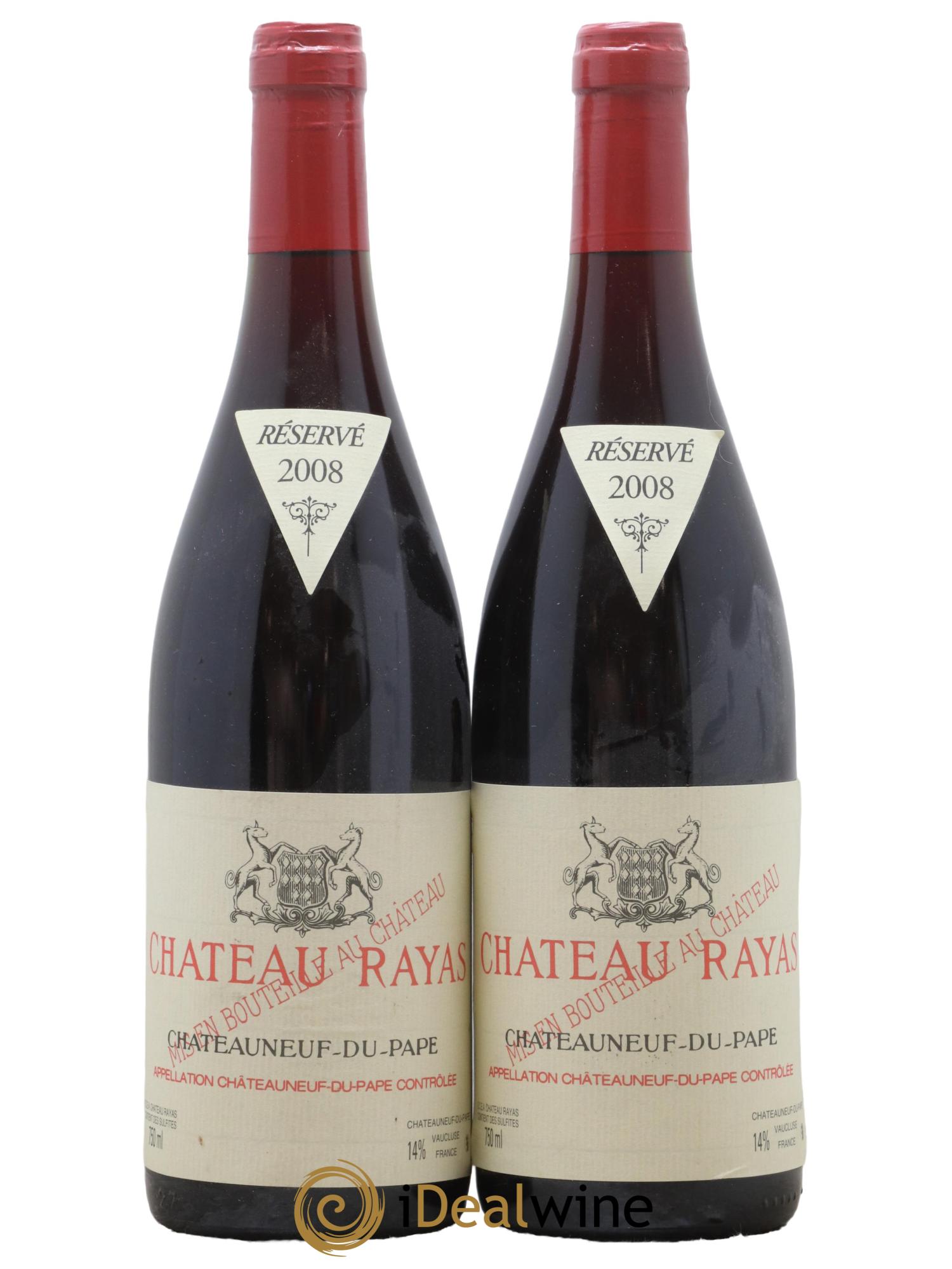 Châteauneuf-du-Pape Château Rayas Emmanuel Reynaud 2008 - Lot de 2 bouteilles - 0