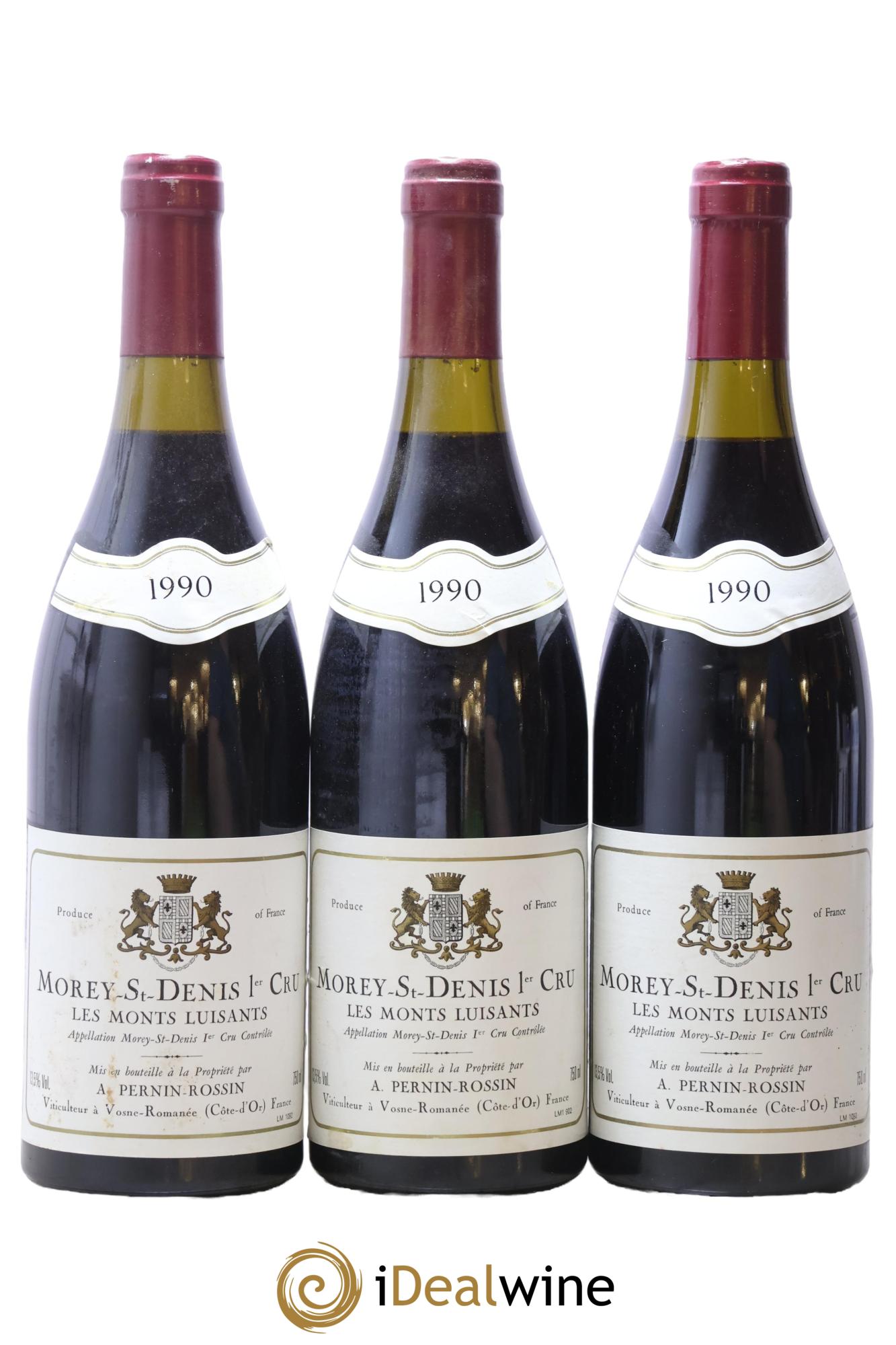 Morey-Saint-Denis 1er Cru Les Monts Luisants Perrin Rossin 1990 - Lot de 3 bouteilles - 0