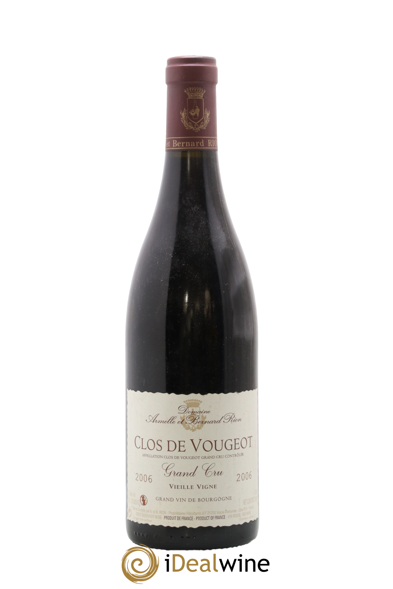Clos de Vougeot Grand Cru Vieilles Vignes Armelle et Bernard Rion 2006 - Lot de 1 bouteille - 0