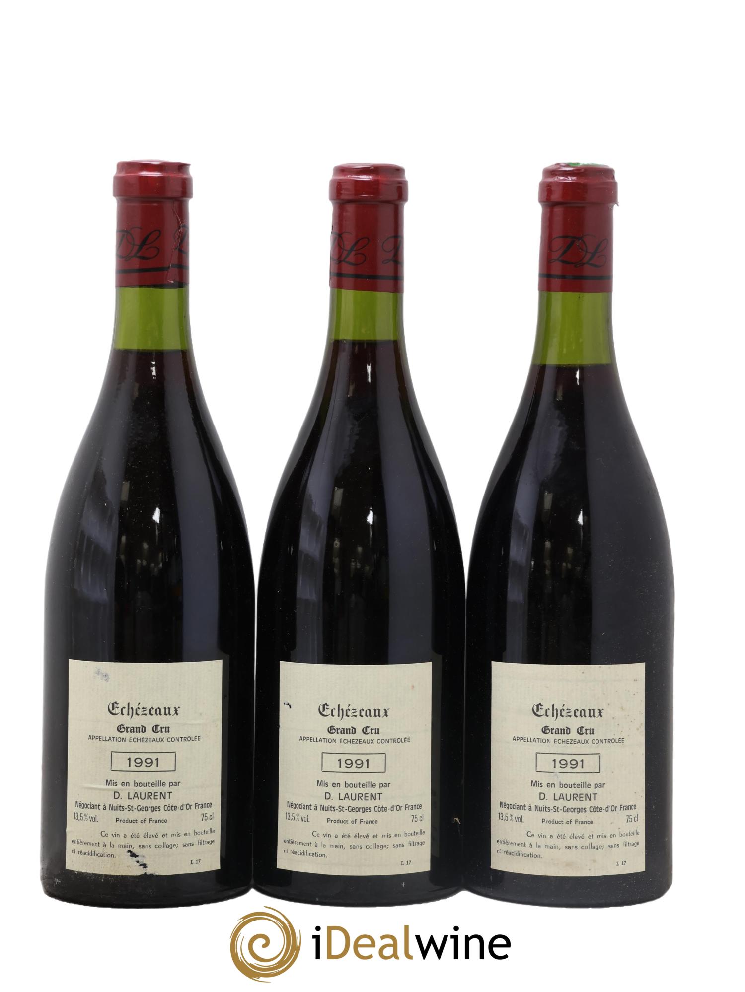 Echezeaux Grand Cru Dominique Laurent 1991 - Lot de 3 bouteilles - 1