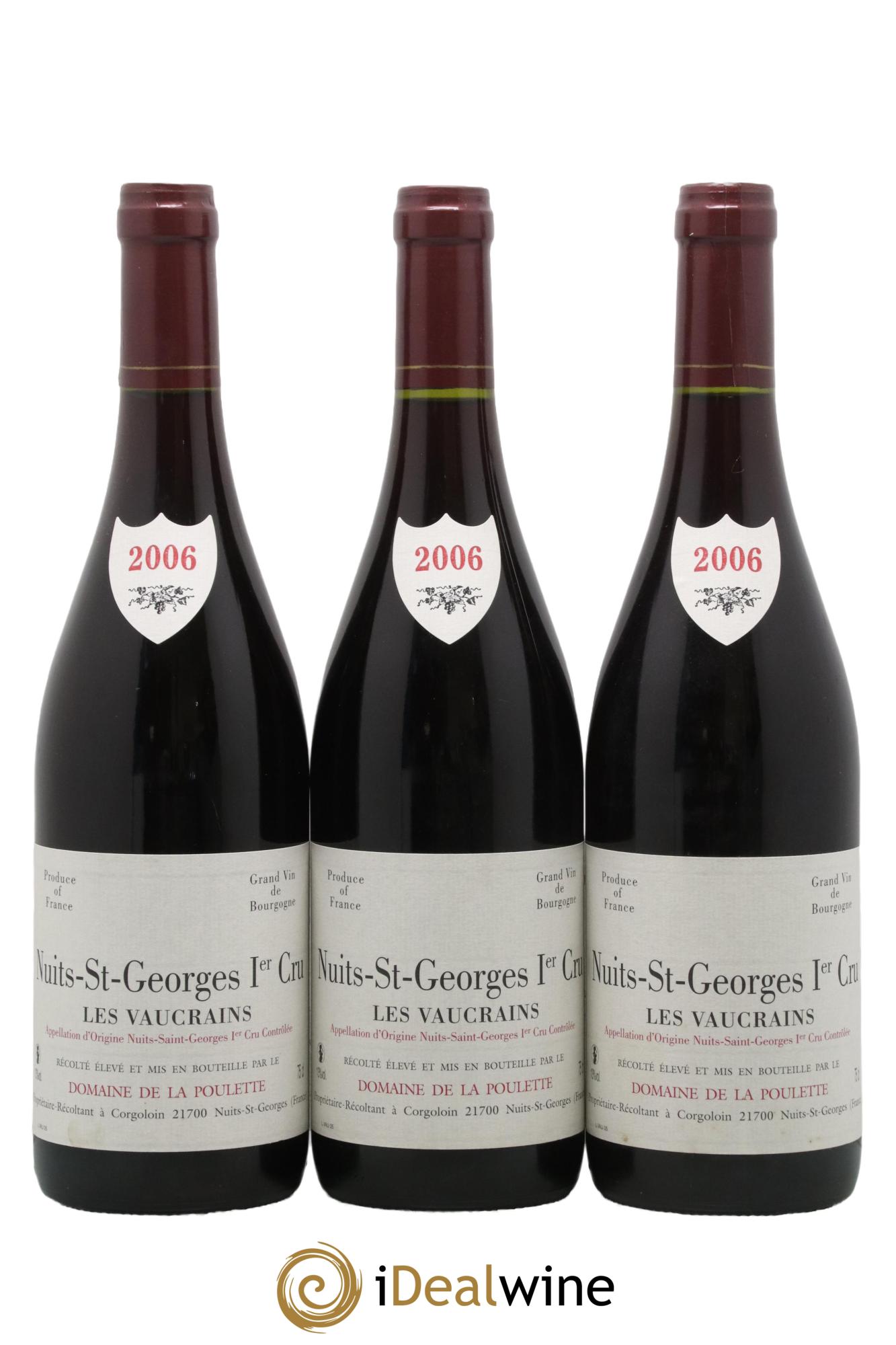 Nuits-Saint-Georges 1er Cru Les Vaucrains Domaine de la Poulette 2006 - Lot de 3 bouteilles - 0
