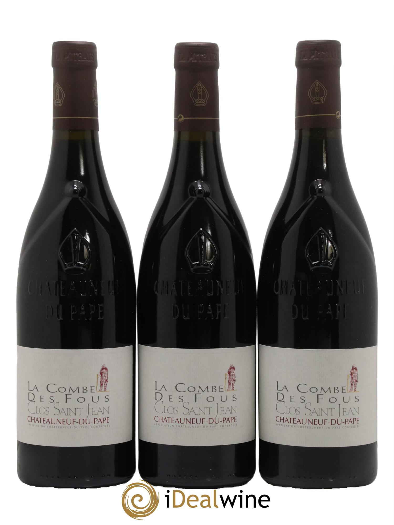 Châteauneuf-du-Pape Clos Saint-Jean La Combe des Fous Pascal et Vincent Maurel 2016 - Lot de 3 bouteilles - 0