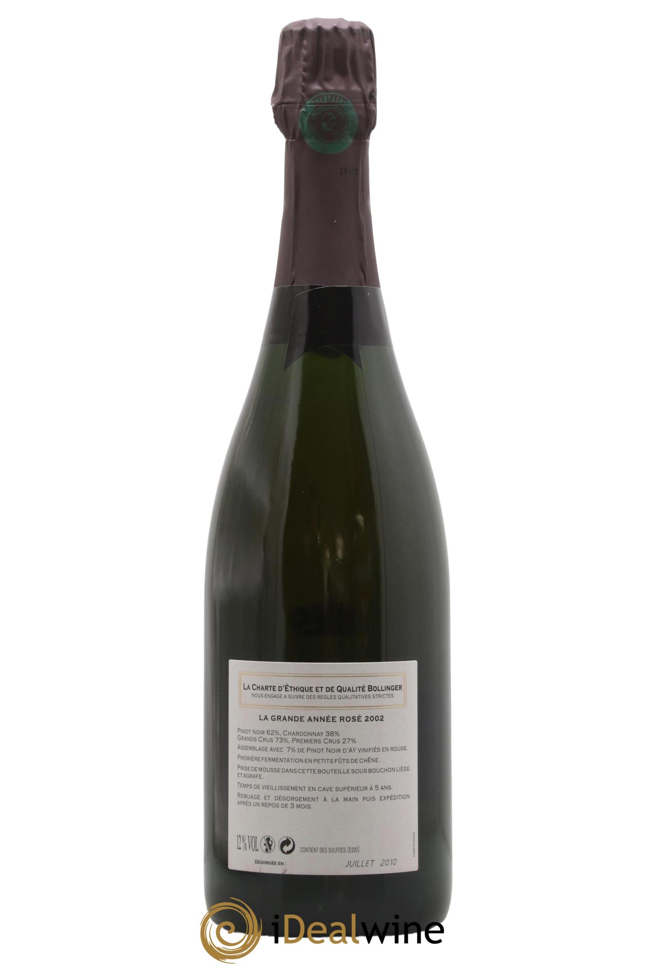 Grande Année Brut Bollinger 2002 - Lot de 1 bouteille - 2