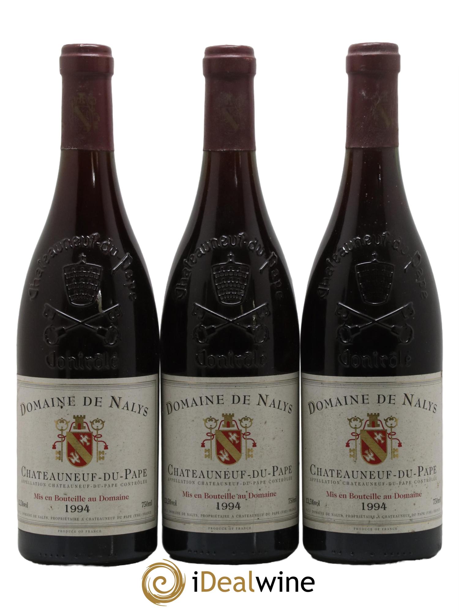 Châteauneuf-du-Pape Château de Nalys 1994 - Lot of 3 bottles - 0