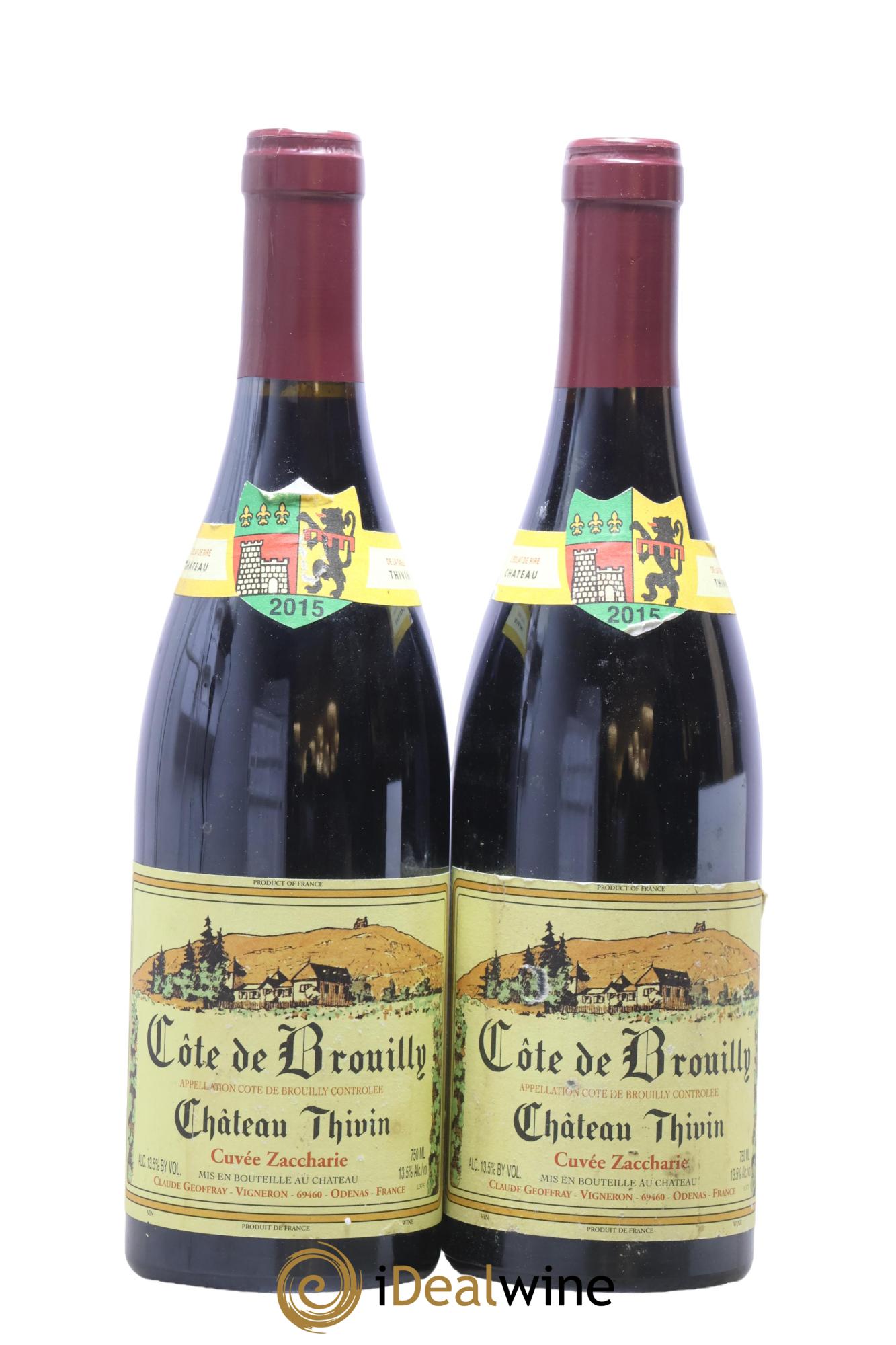 Côte de Brouilly Cuvée Zaccharie Château Thivin 2015 - Lotto di 2 bottiglie - 0