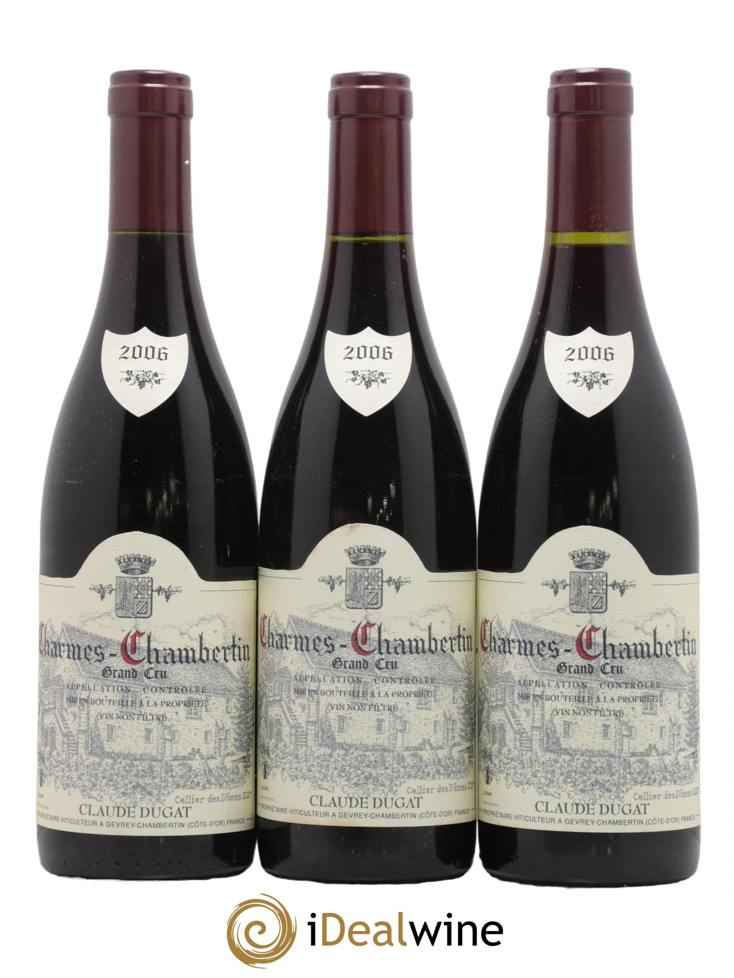 Charmes-Chambertin Grand Cru Claude Dugat 2006 - Lot de 3 bouteilles - 0