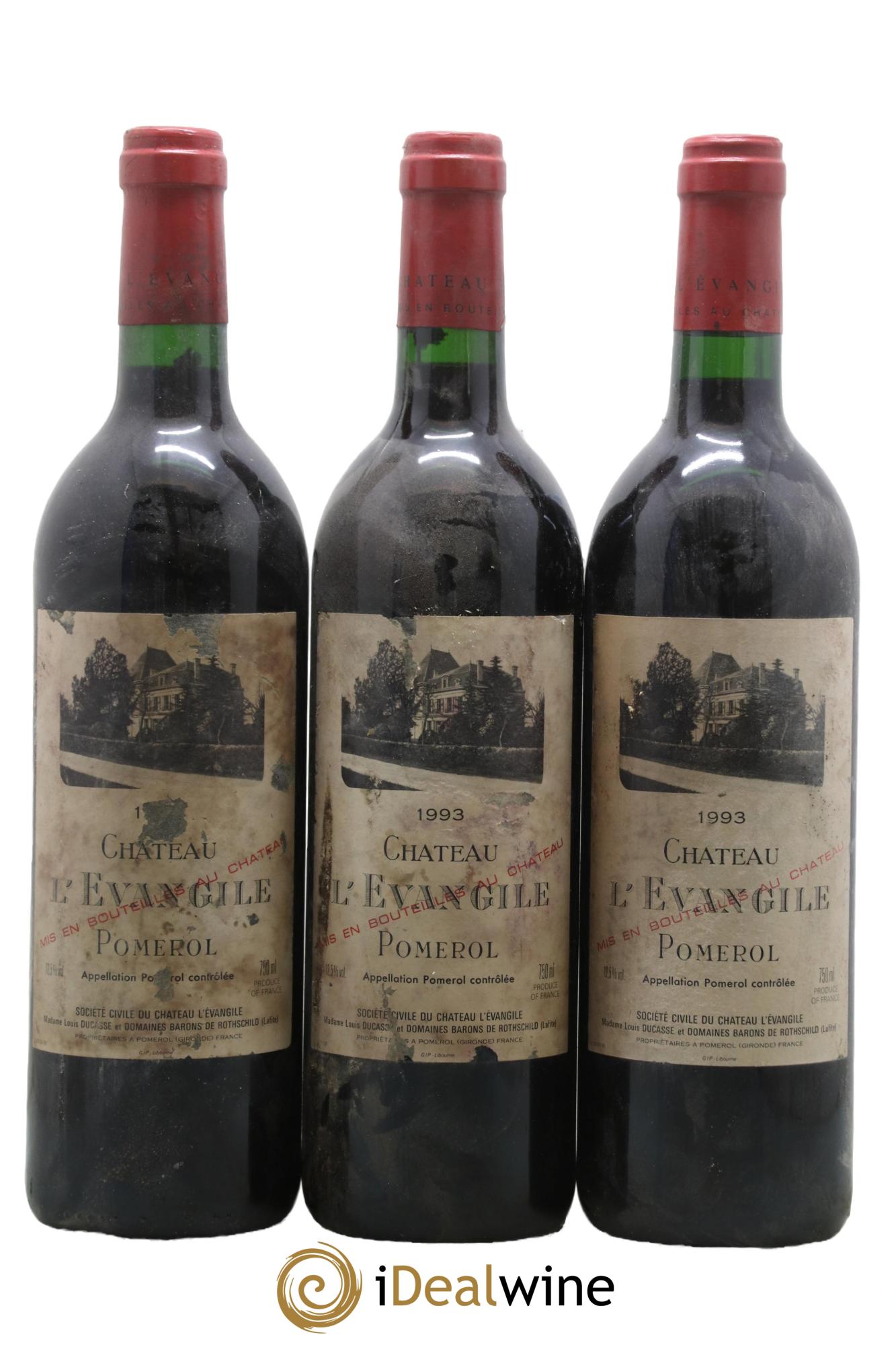 Château l' Évangile 1993 - Lot of 3 bottles - 0