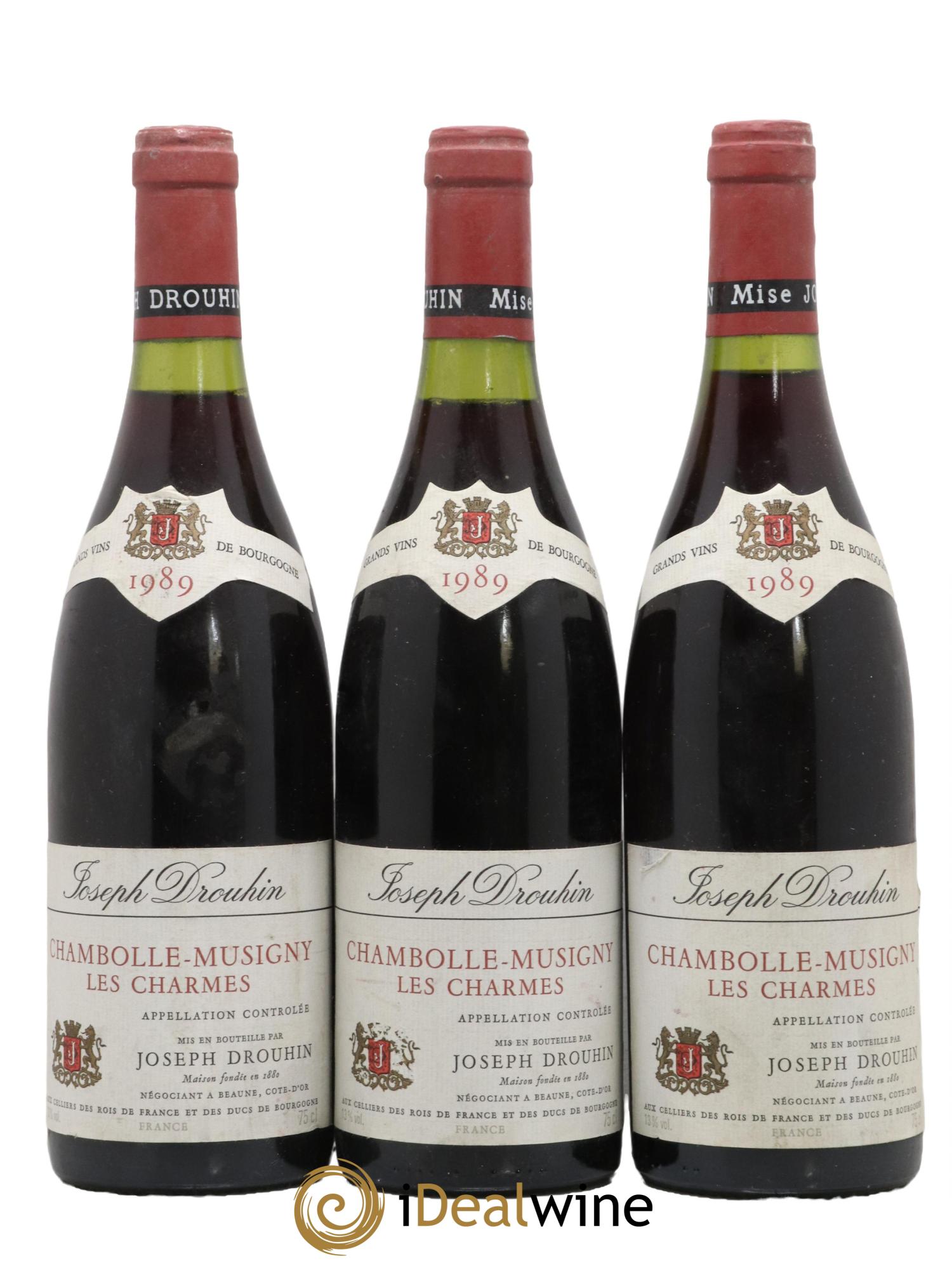 Chambolle-Musigny 1er Cru Les Charmes Joseph Drouhin 1989 - Lot de 3 bouteilles - 0