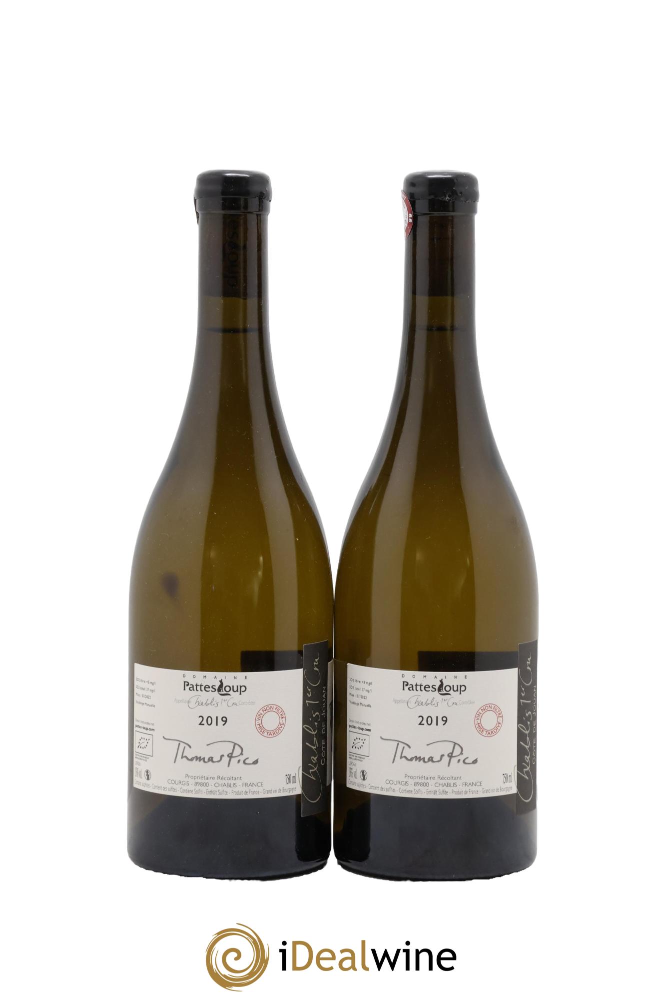 Chablis 1er Cru Côte de Jouan Pattes Loup (Domaine) 2019 - Lot of 2 bottles - 1