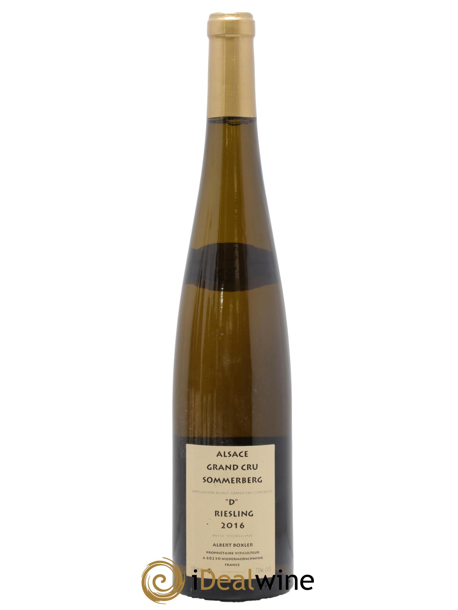Alsace Riesling Grand Cru Sommerberg D Albert Boxler 2016 - Lot de 1 bouteille - 1
