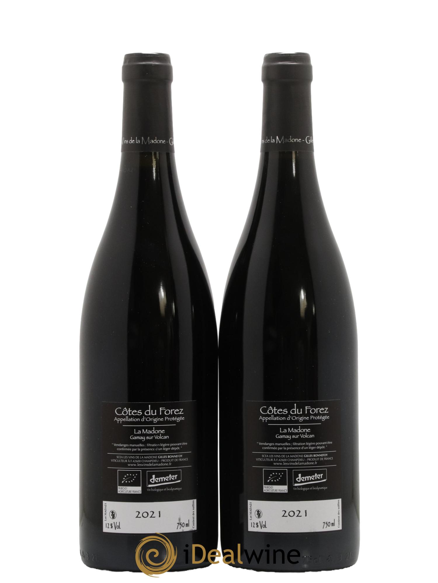Vin de France Cotes du Forez Les Vins de la Madone La Madone Domaine Gilles Bonnefoy 2021 - Lot de 2 bouteilles - 1