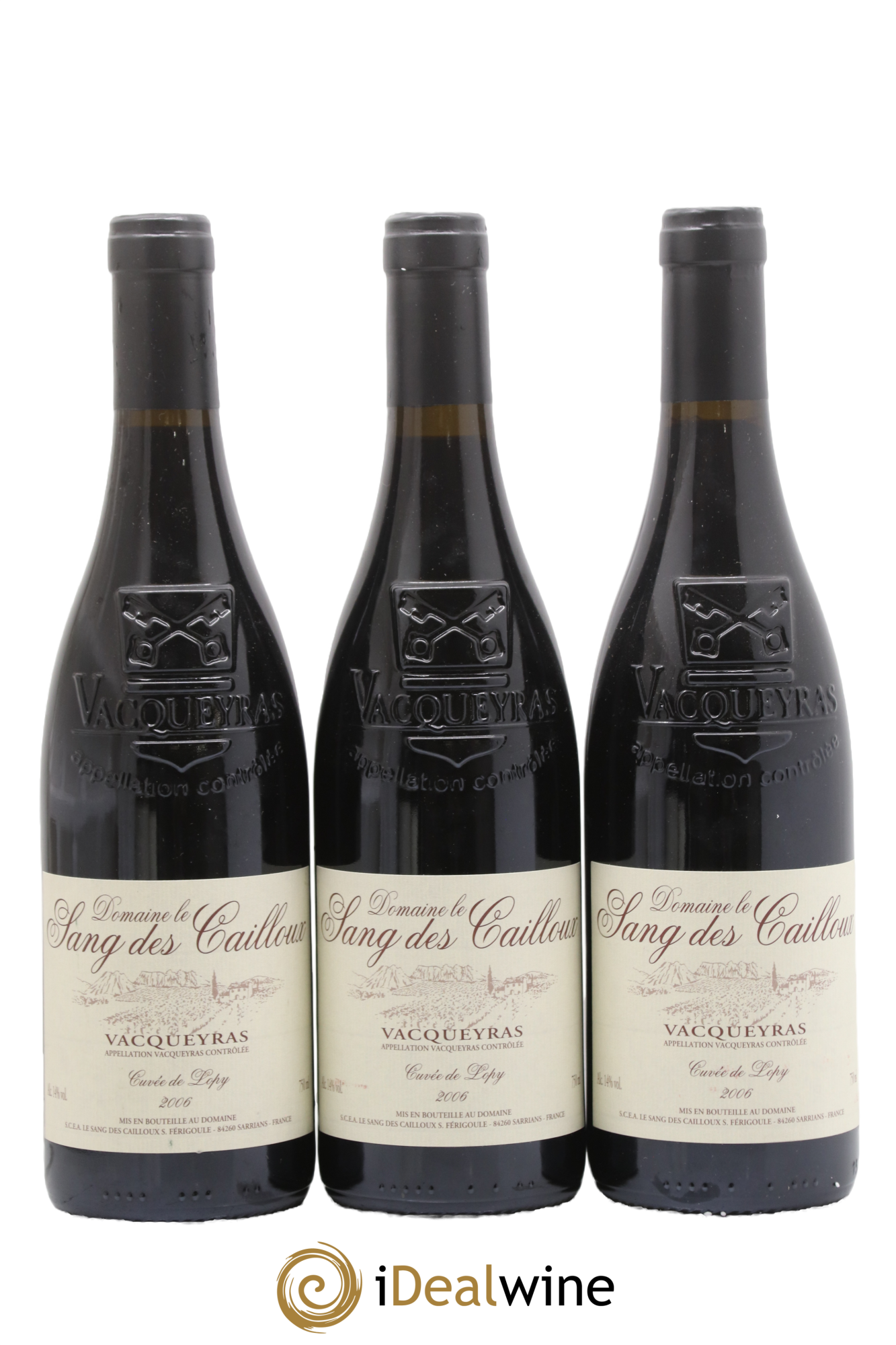 Vacqueyras Cuvée de Lopy Le Sang des Cailloux 2006 - Lot de 3 bouteilles - 0