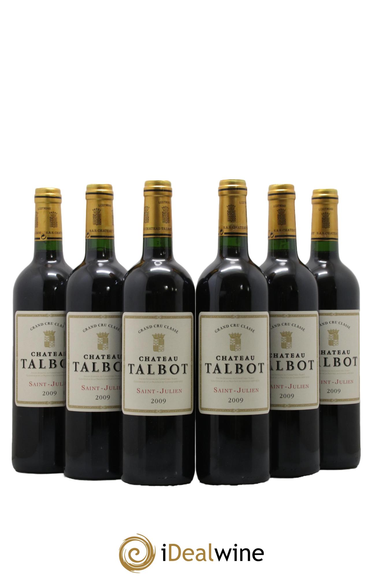Château Talbot 4ème Grand Cru Classé 2009 - Lot de 6 bouteilles - 0