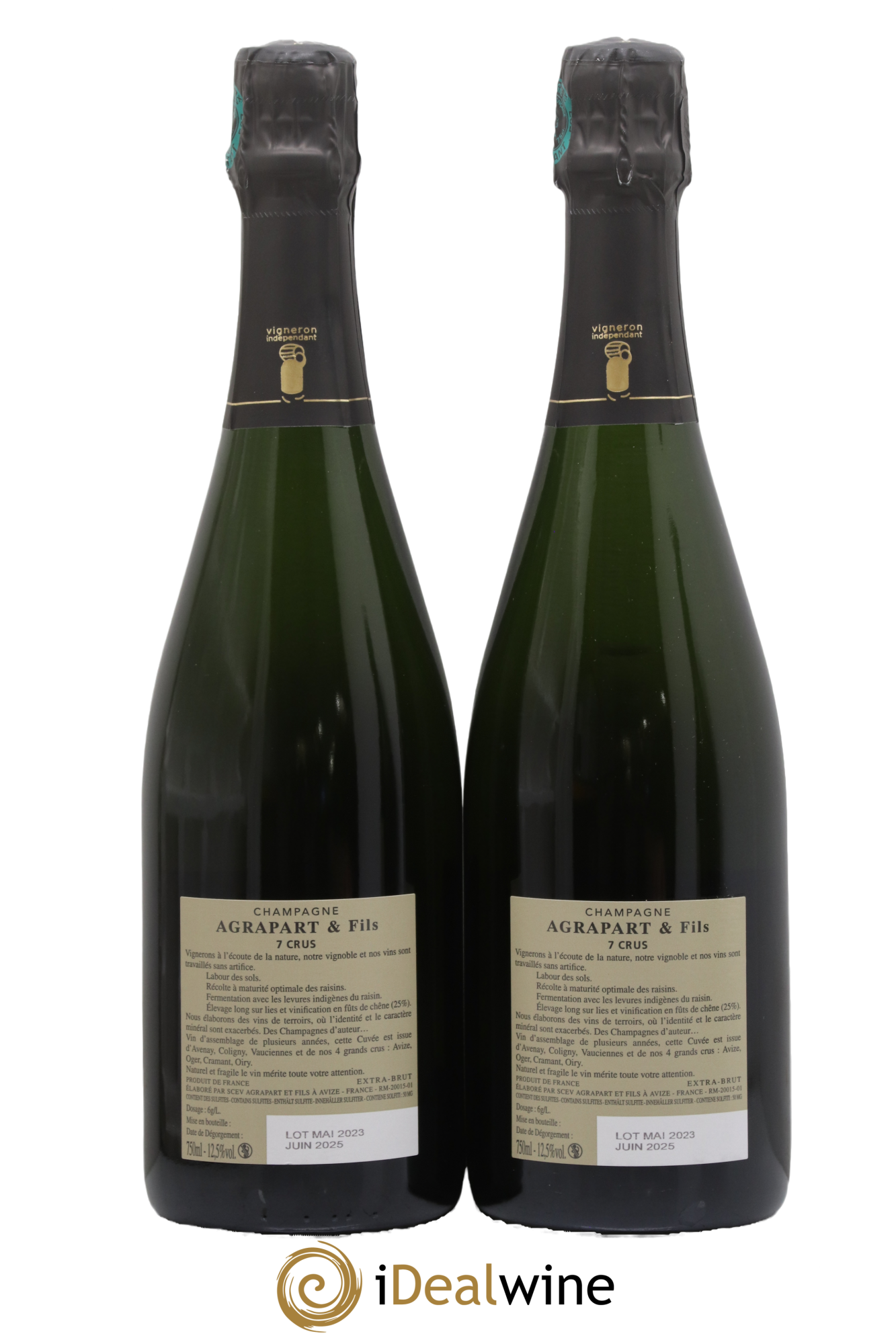 7 Crus Brut Agrapart & Fils - Lotto di 2 bottiglie - 1