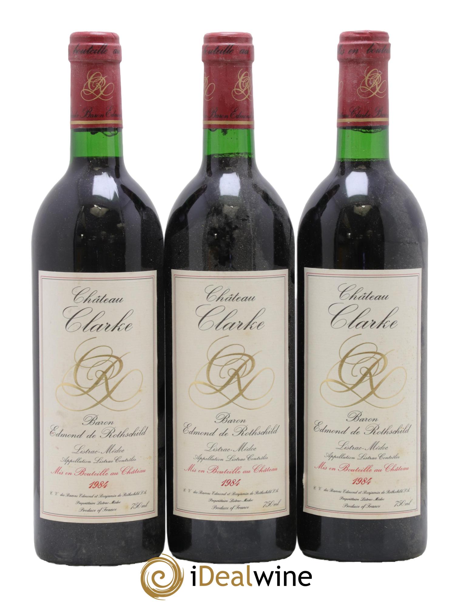 Château Clarke 1984 - Lot de 3 bouteilles - 0