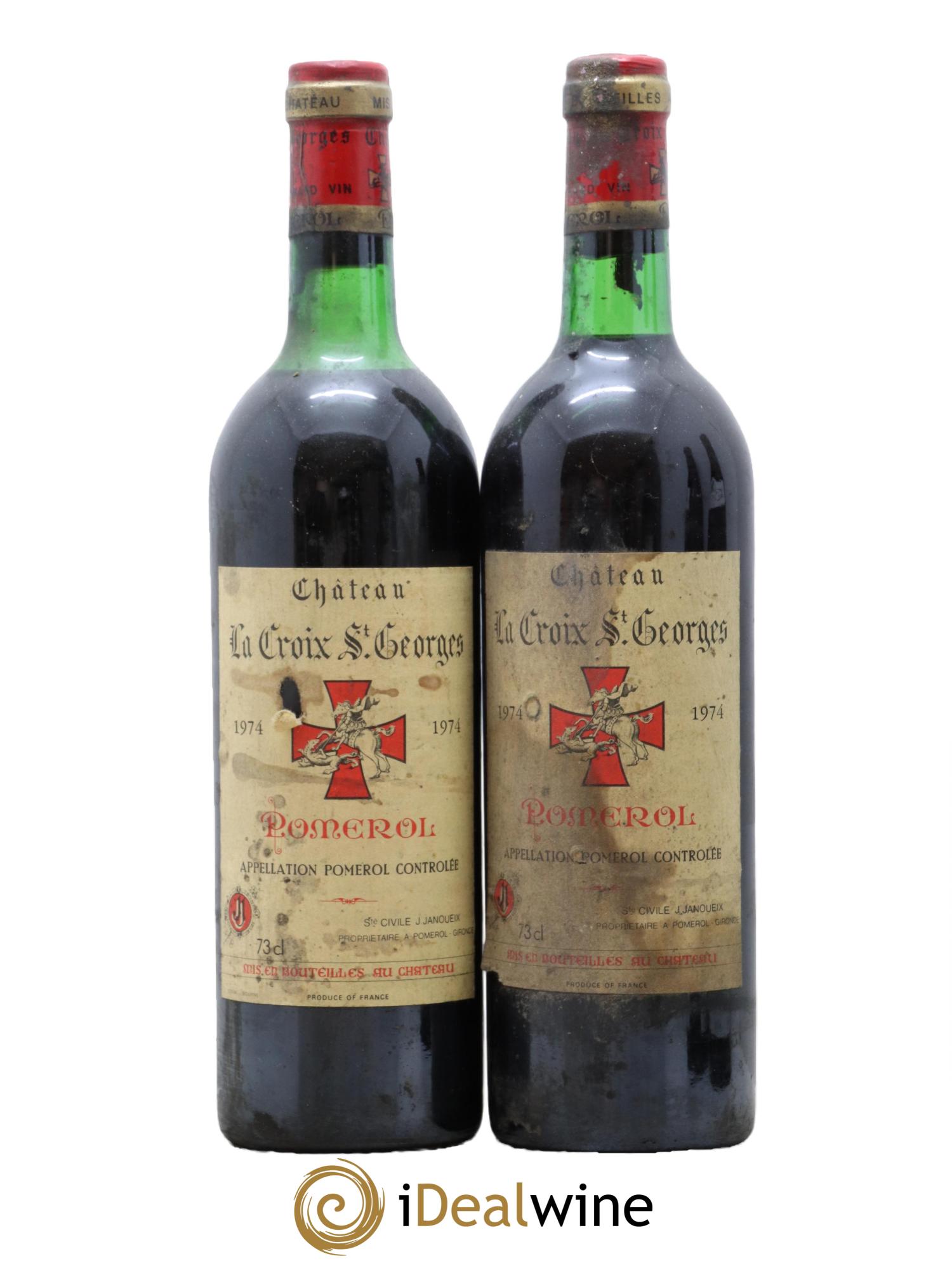 Château la Croix Saint-Georges 1974 - Lot de 2 bouteilles - 0