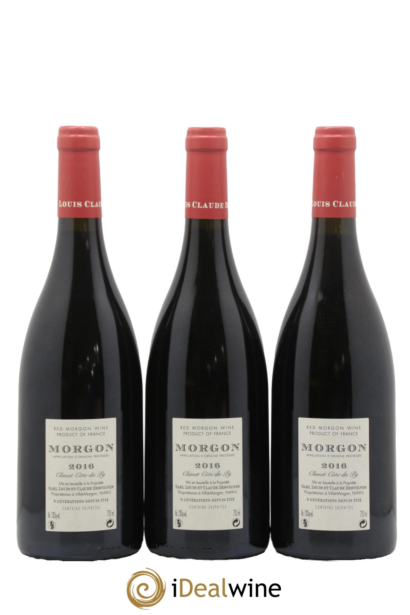 Morgon Côte du Py Louis-Claude Desvignes 2016 - Lot of 3 bottles - 1