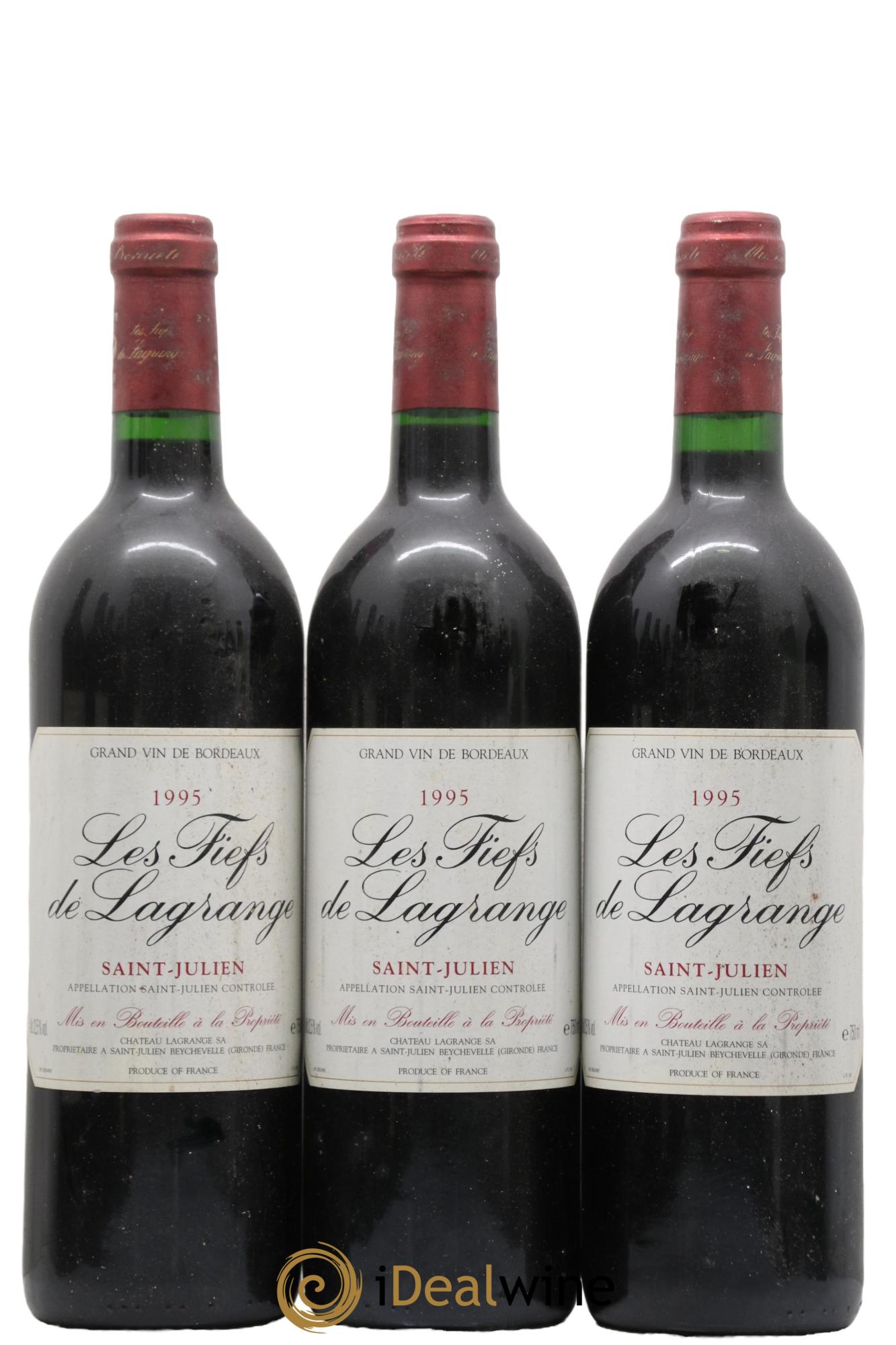 Les Fiefs de Lagrange Second Vin 1995 - Lotto di 3 bottiglie - 0