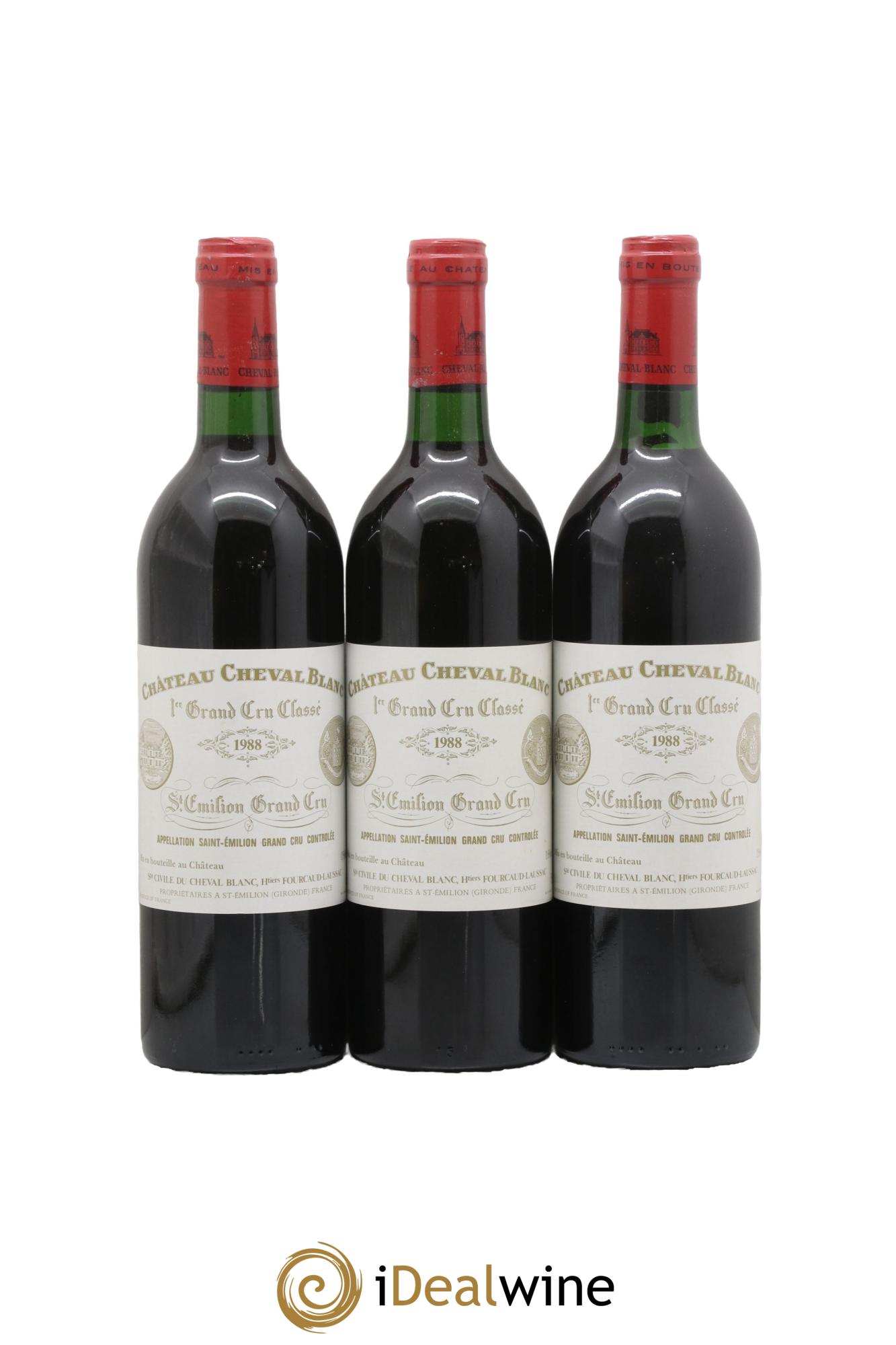 Château Cheval Blanc 1er Grand Cru Classé A 1988 - Lotto di 3 bottiglie - 0