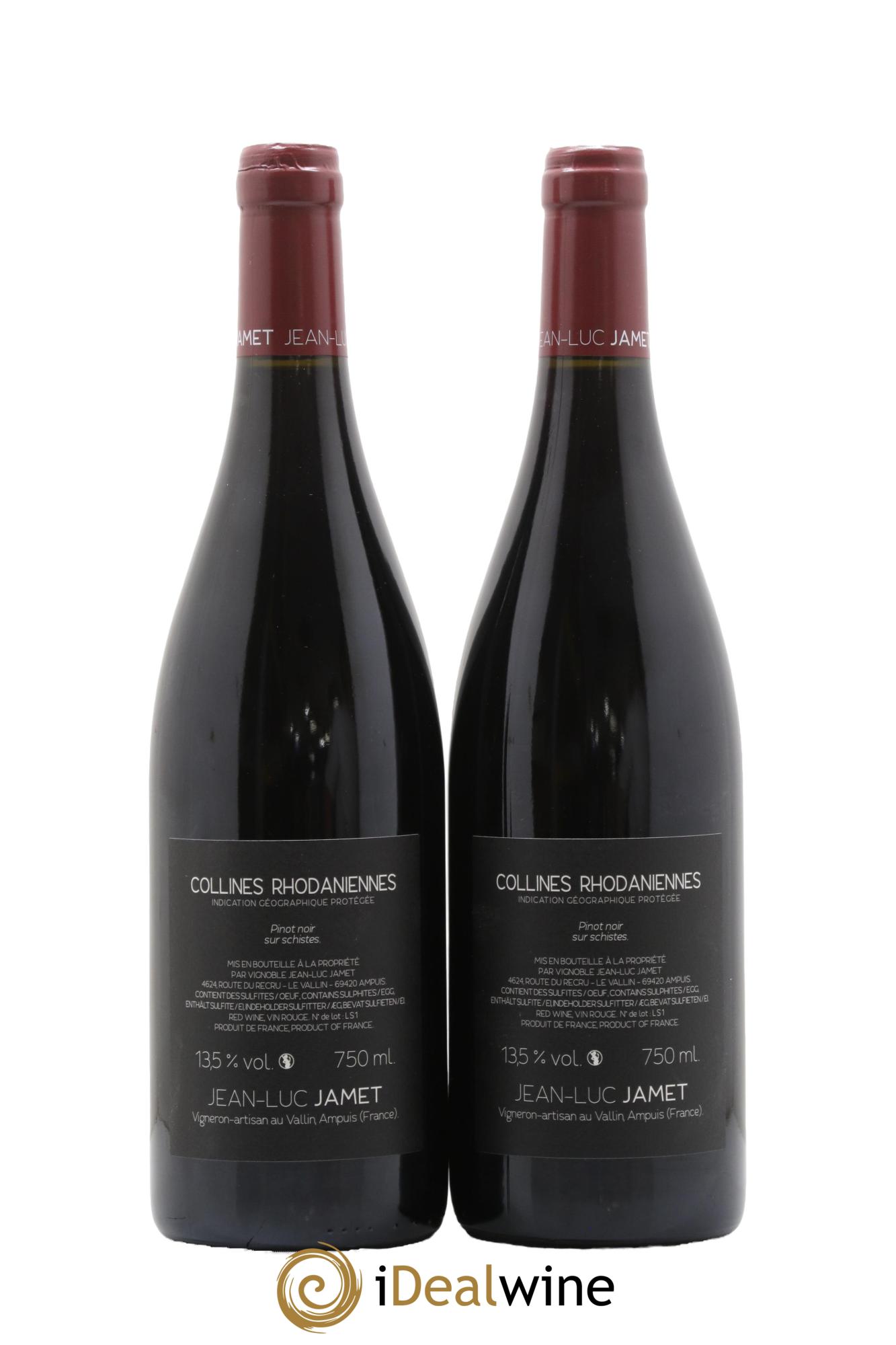 Collines Rhodaniennes Pinot Noir Schistes Jean Luc Jamet 2022 - Lot de 2 bouteilles - 1