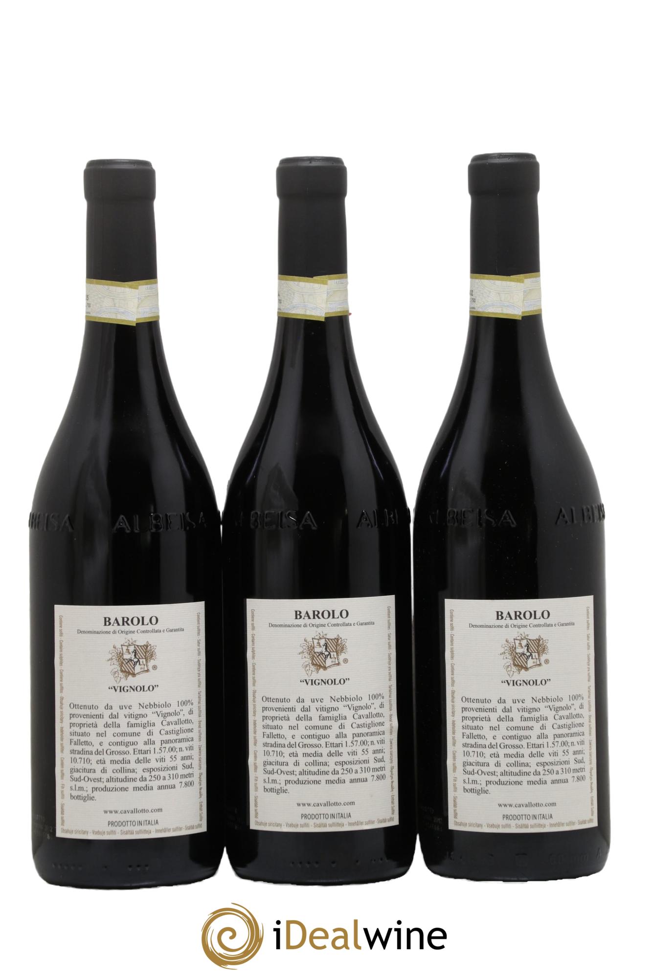 Barolo DOCG Cavallotto Riserva Vignolo 2012 - Lot de 3 bouteilles - 1