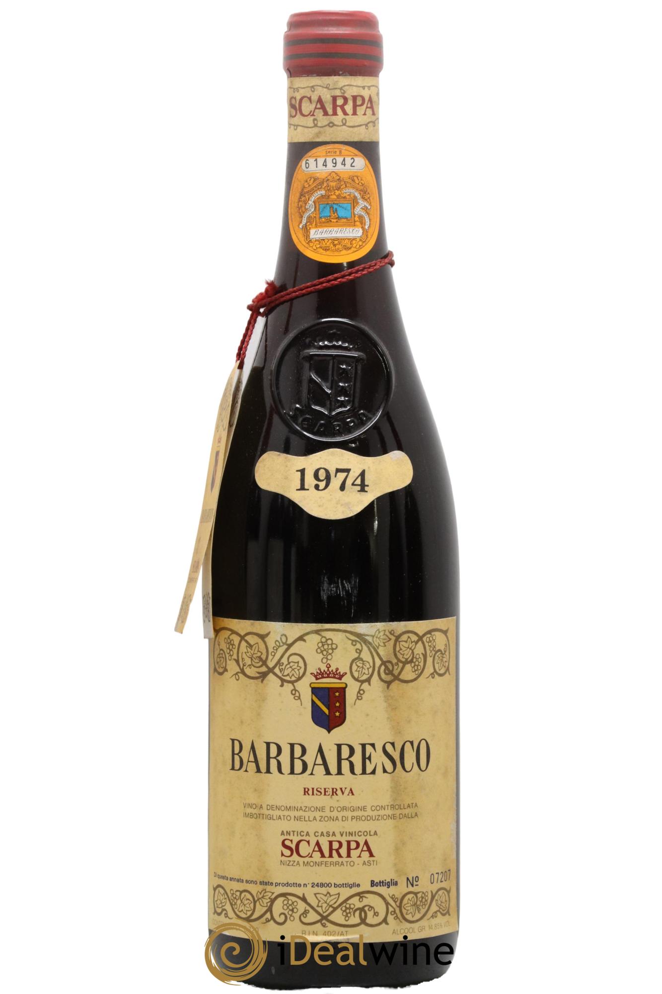 Barbaresco DOCG Riserva Scarpa 1974 - Lot of 1 bottle - 0