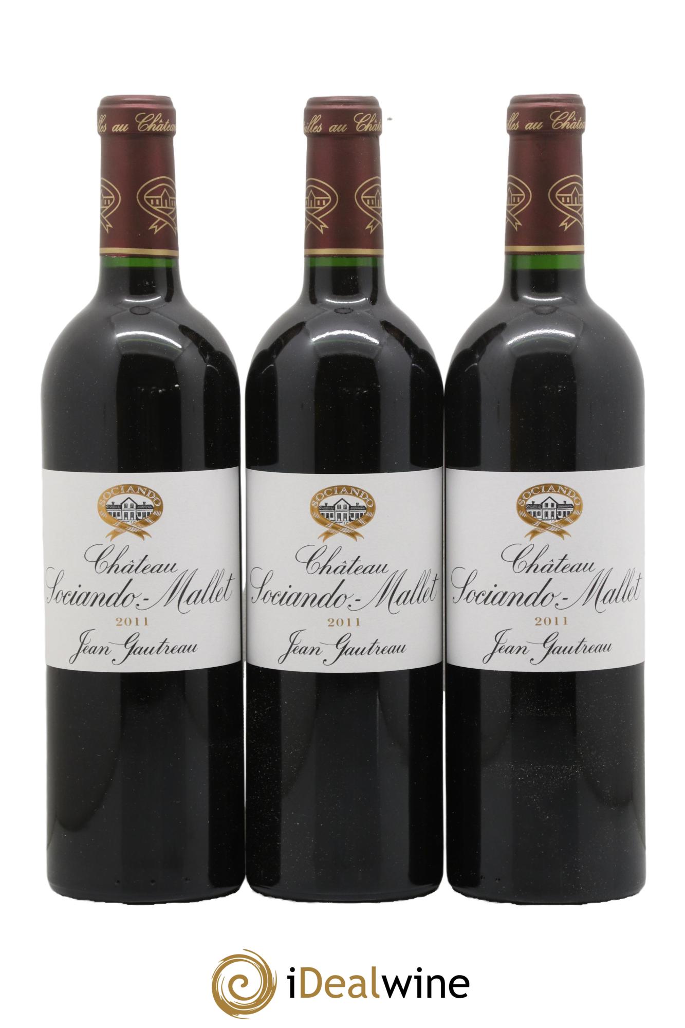 Château Sociando Mallet 2011 - Lot of 3 bottles - 0