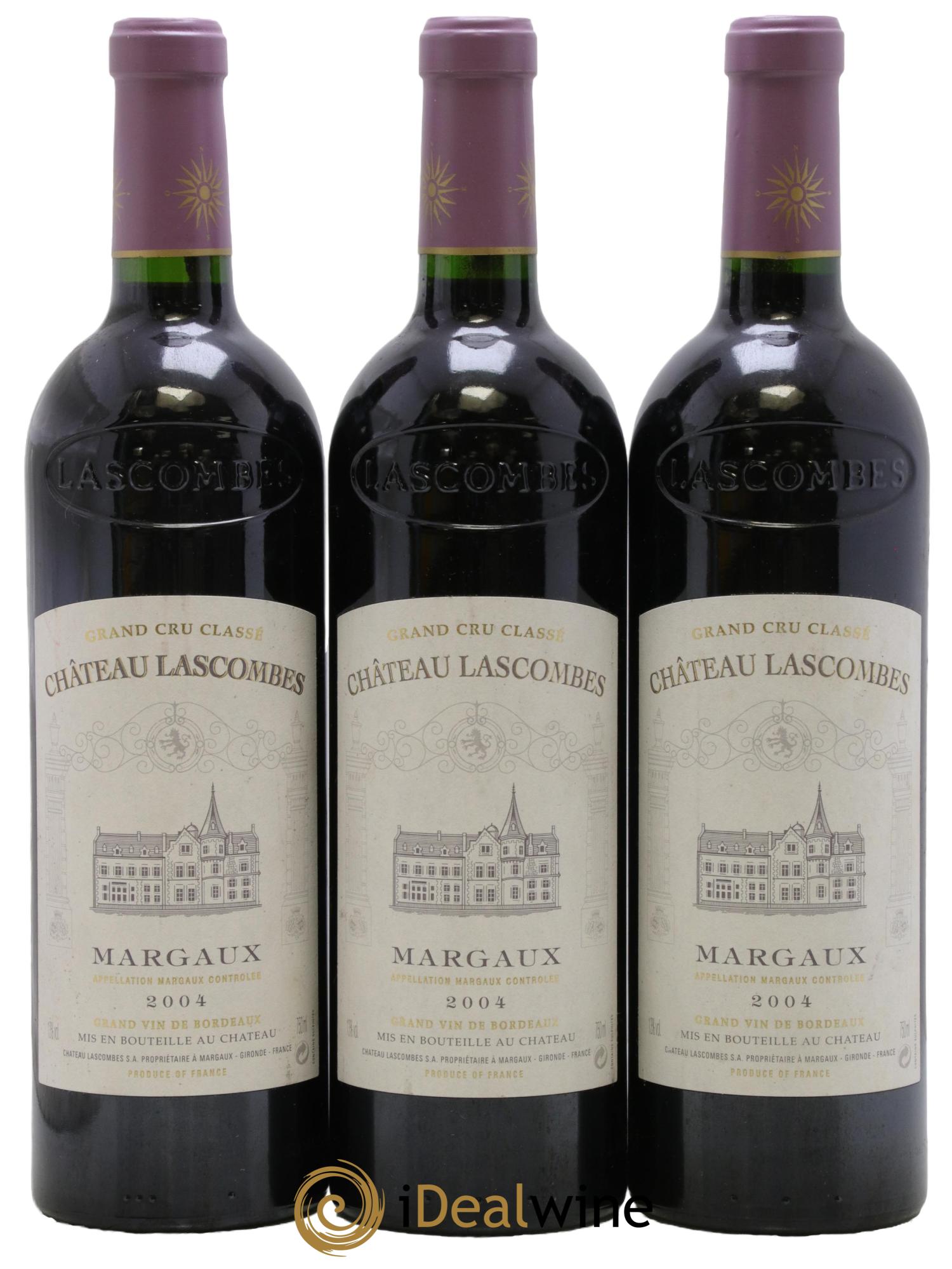 Château Lascombes 2ème Grand Cru Classé 2004 - Lot de 3 bouteilles - 0