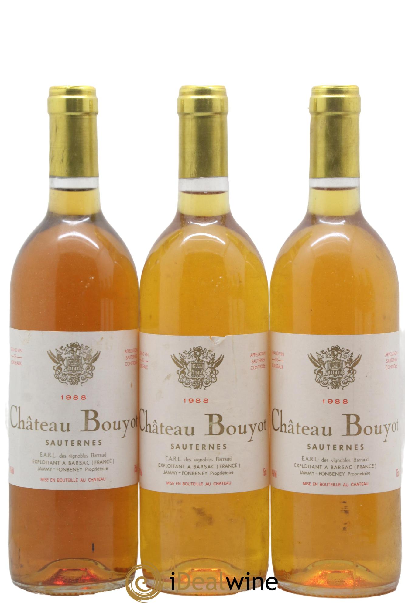 Sauternes Château Bouyot 1988 - Posten von 3 Flaschen - 0