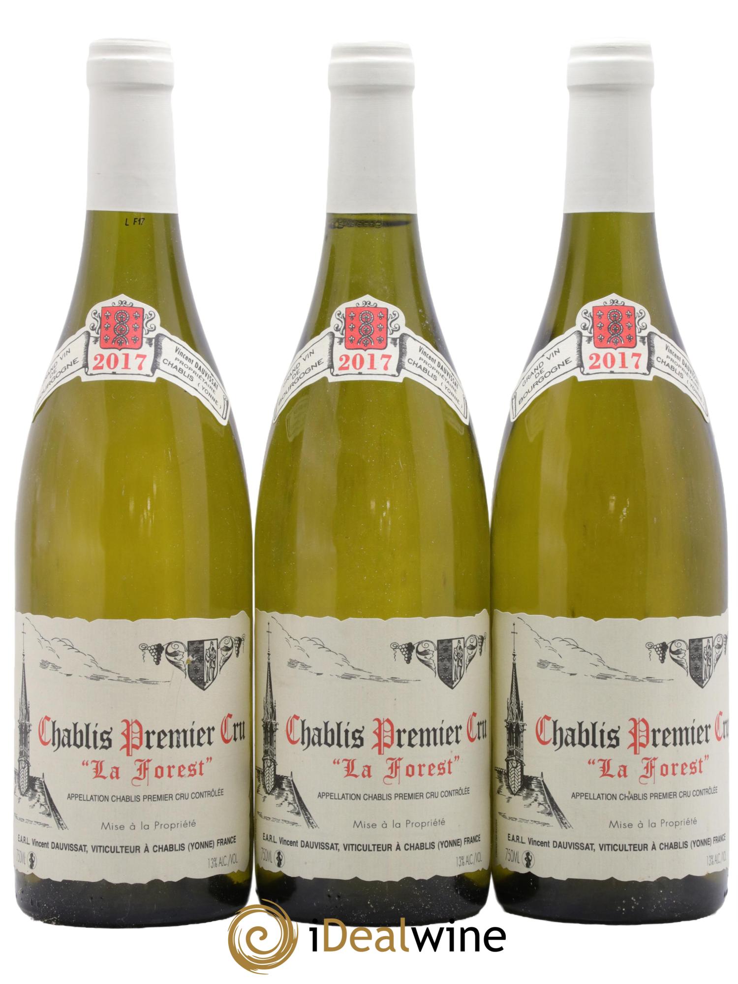 Chablis 1er Cru La Forest Vincent Dauvissat (Domaine) 2017 - Lot of 3 bottles - 0