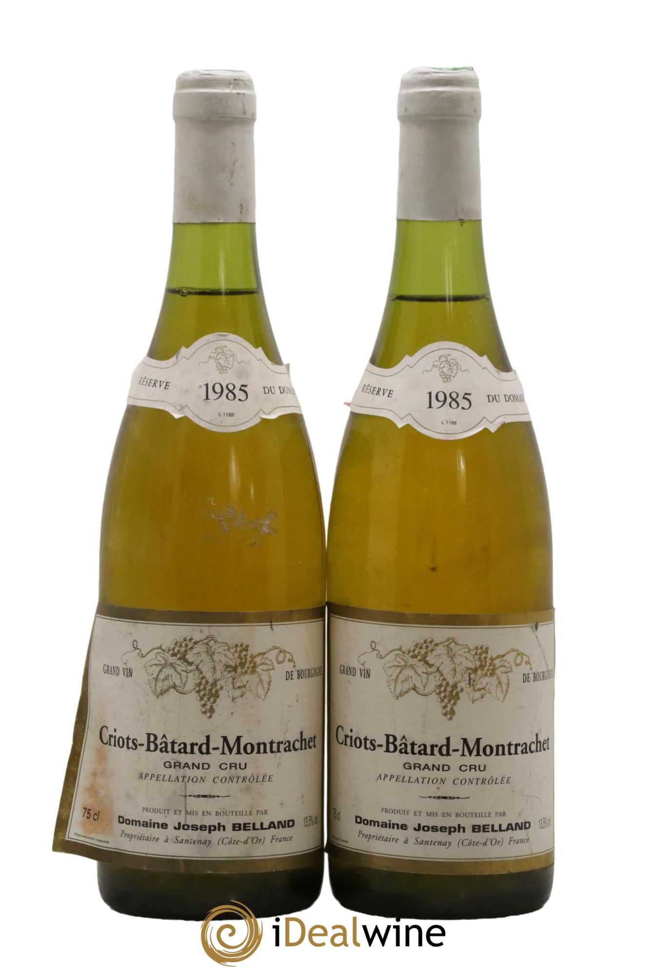 Criots-Bâtard-Montrachet Grand Cru Joseph Belland 1985 - Lotto di 2 bottiglie - 0
