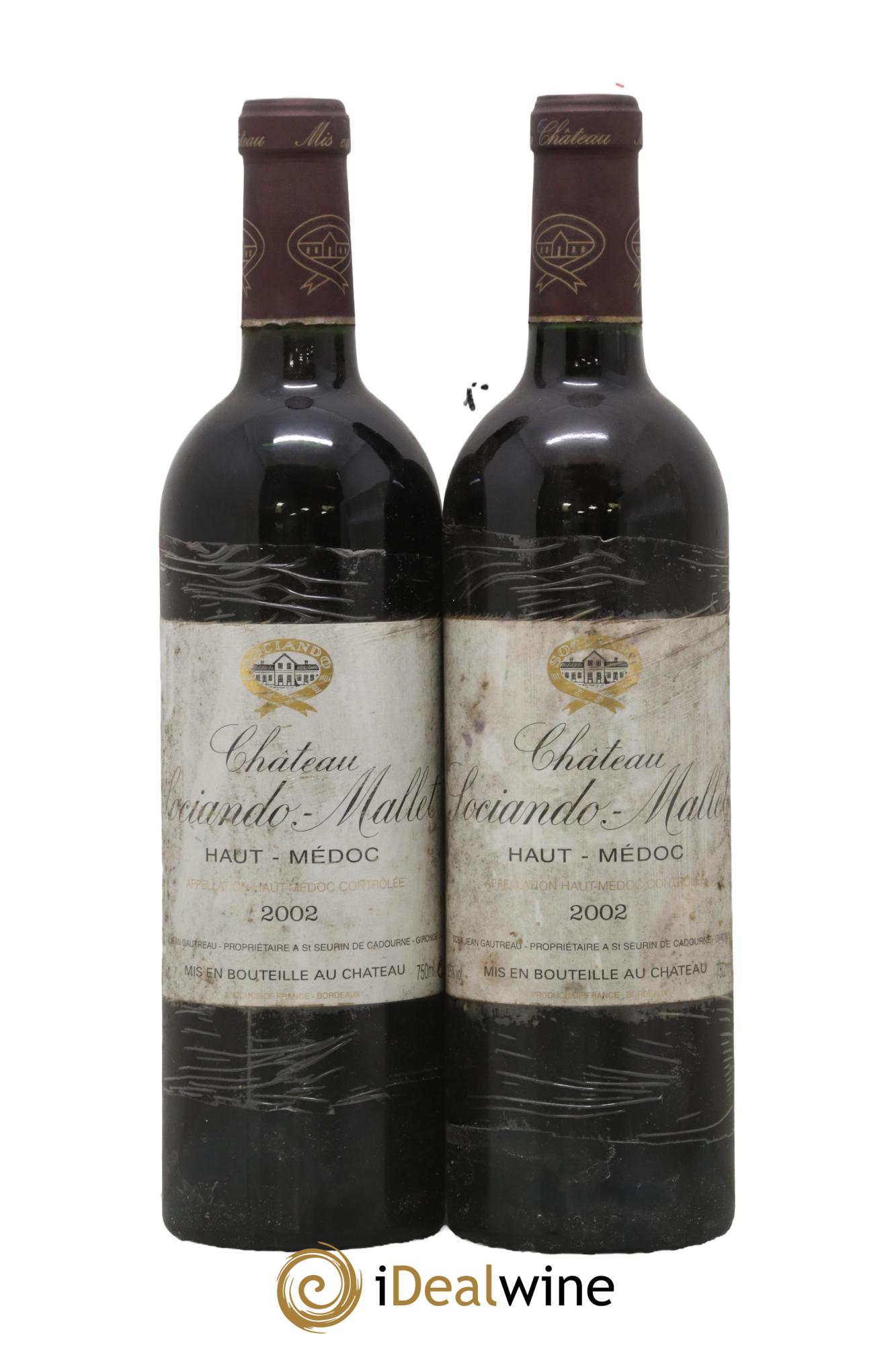 Château Sociando Mallet 2002 - Posten von 2 Flaschen - 0